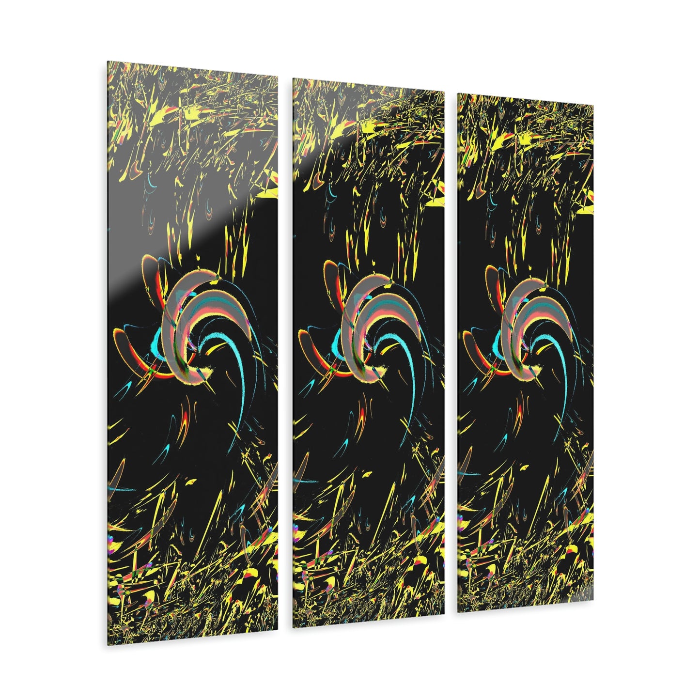 Acrylic Prints (Triptych) ... "Waning Moon" ... Central Idaho ... October 2022 ... Rendering Time: 22 Hours ... Original Works ...