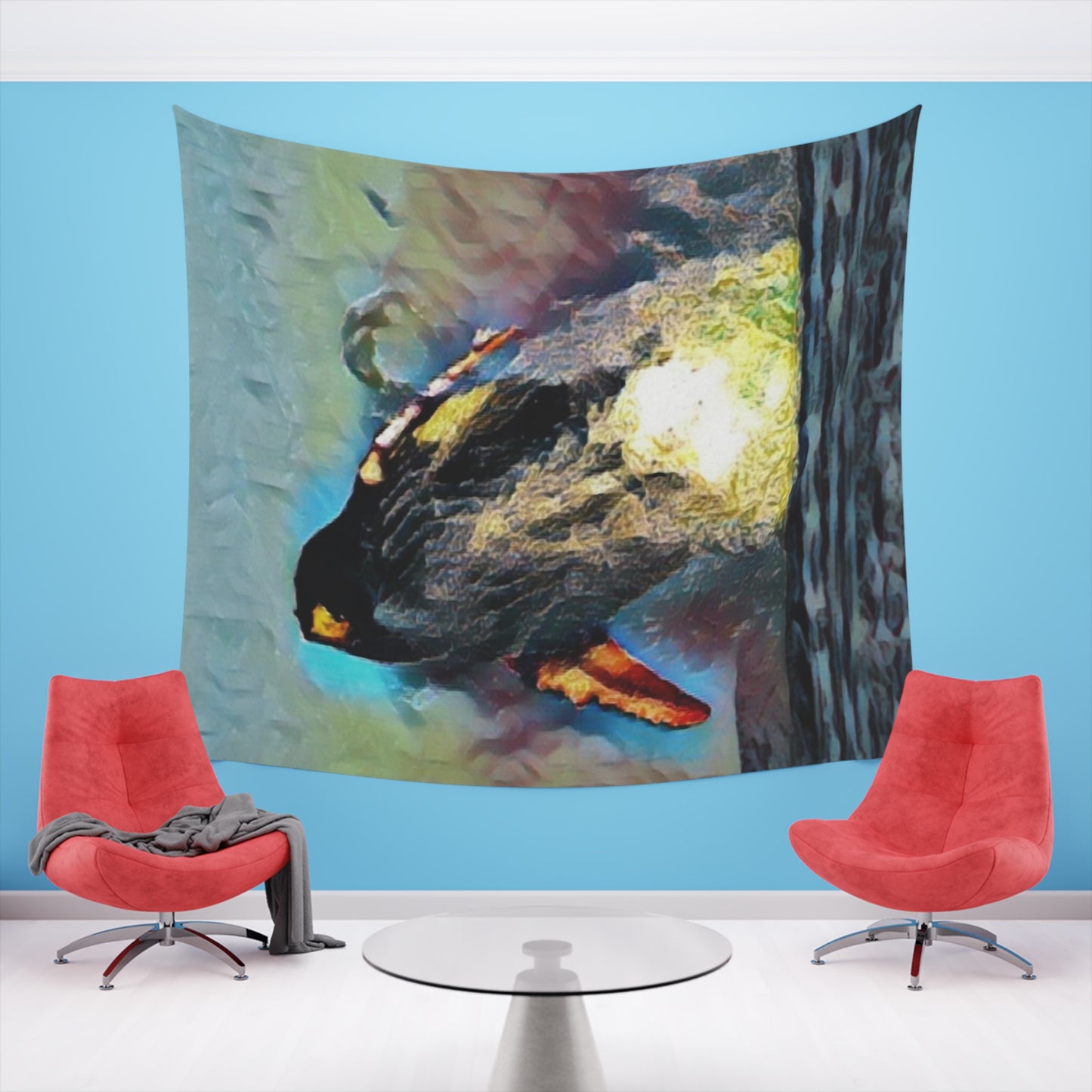 Printed Wall Tapestry ... An Extraordinary Humpback Breach ... 'With Explosive Energy' ... Family Archives (KPH) ... Circa: 21st Century. Maui, HI ... Original Works ...