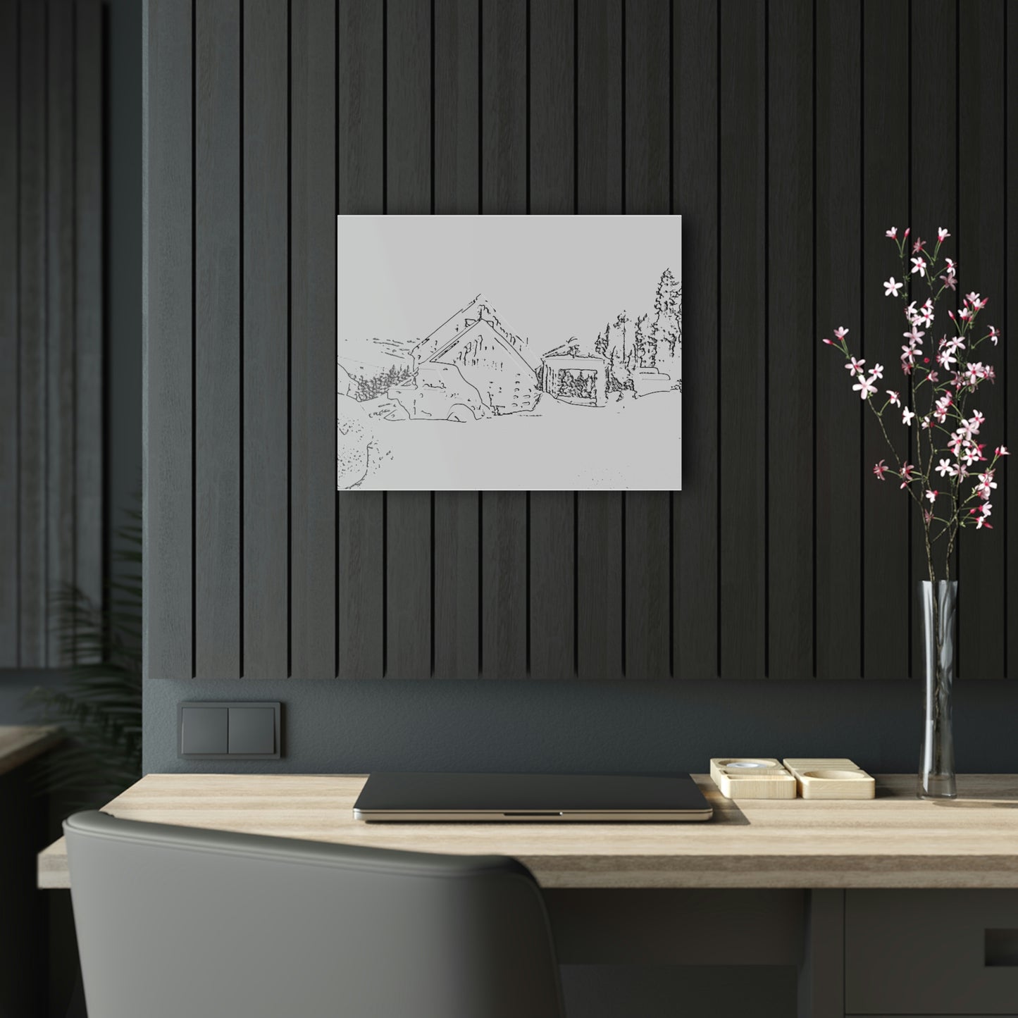 Acrylic Prints ... After An Intense Snow Storm ... 'Digging Out' ... A Vehicle & Cabin "In The Mountains" ... March 2023 ... Original Works ...