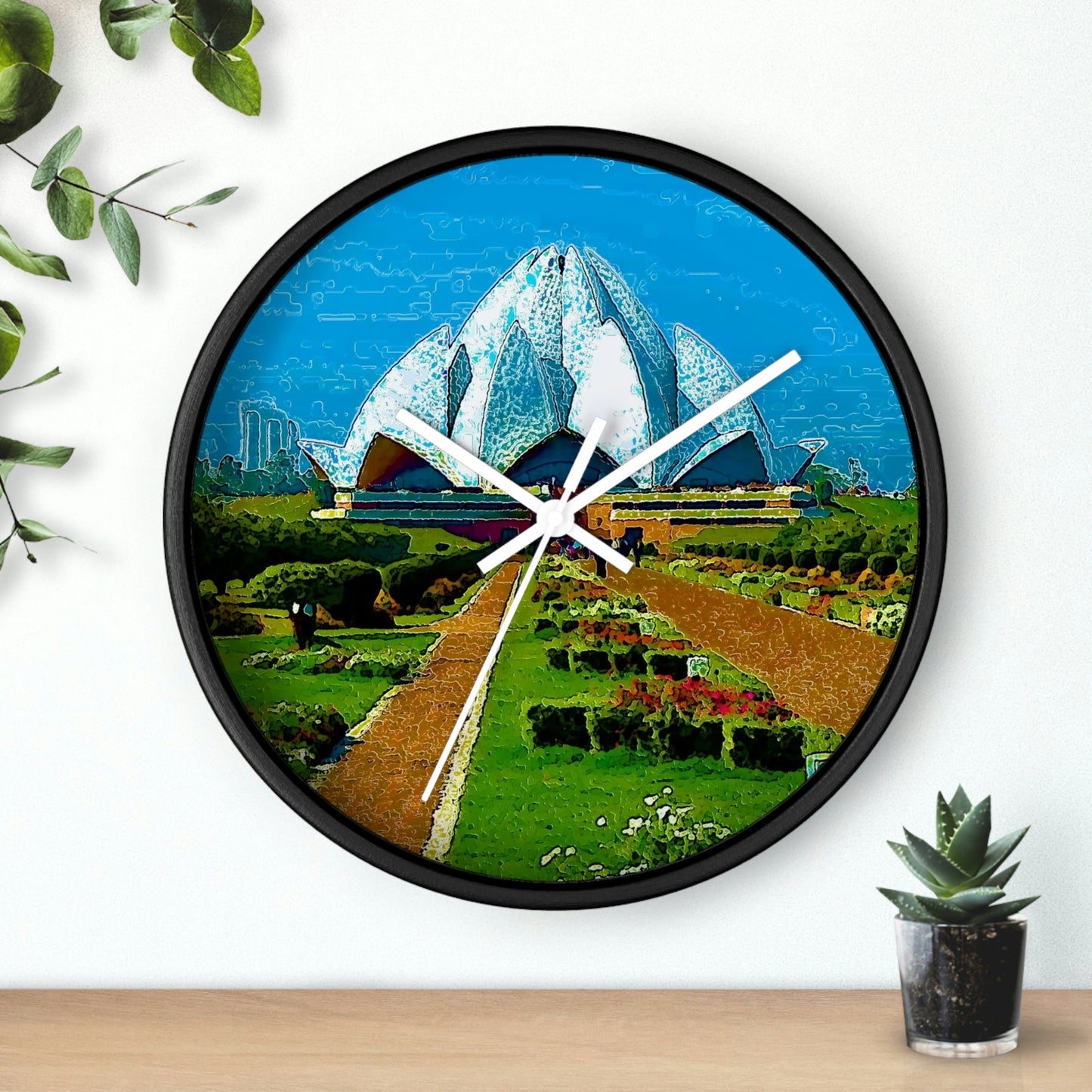 Wall clock ... 'Bahai'i House-Of-Worship' ... "Lotus Temple: Delhi, India, 2008" ... Original Works ...