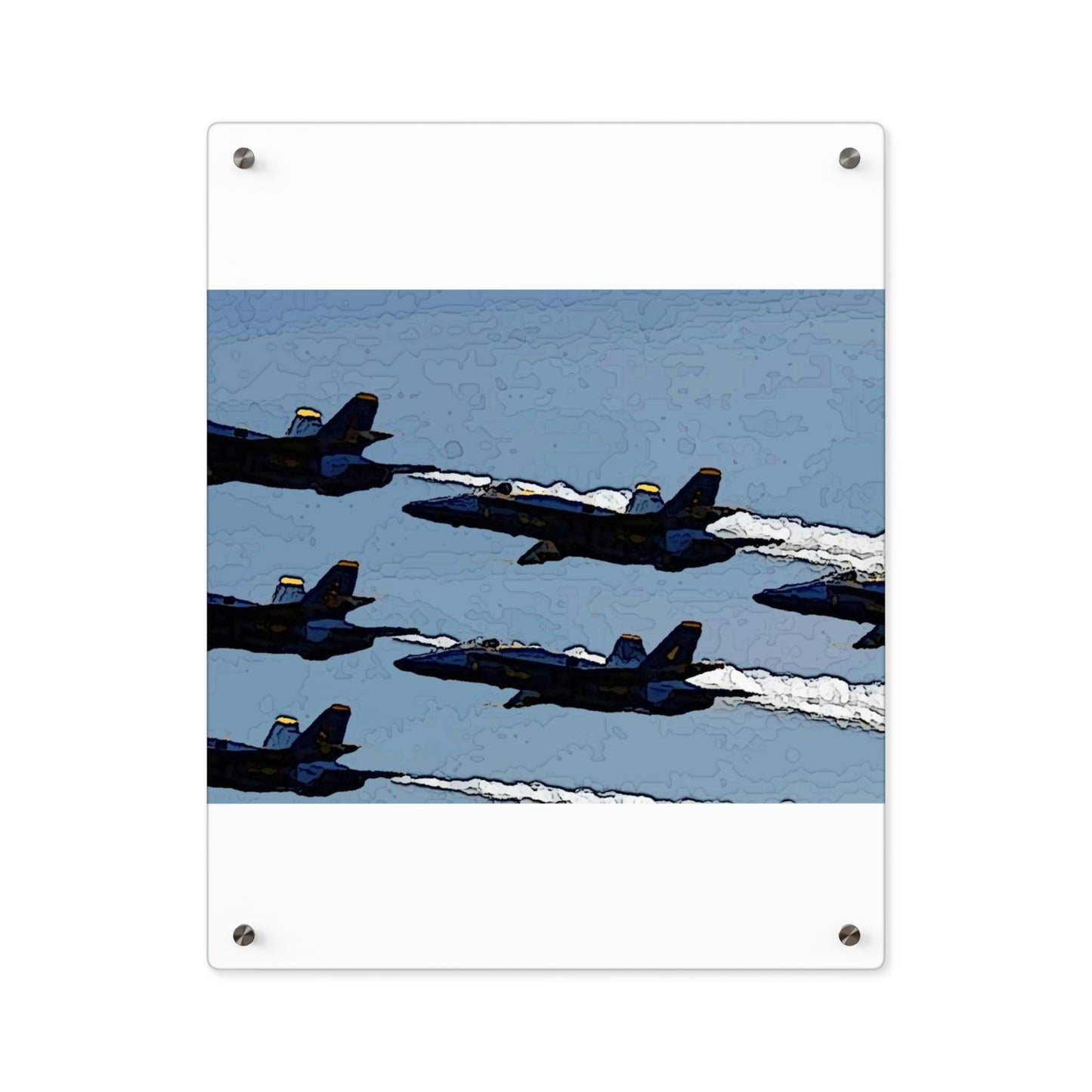 Acrylic Wall Art Panels ... Seattle Seafair ..."Blue Angels Run Over Lake Washington" ... Circa Mid 1980's ... Dr FJ Holt ... Original Works ...