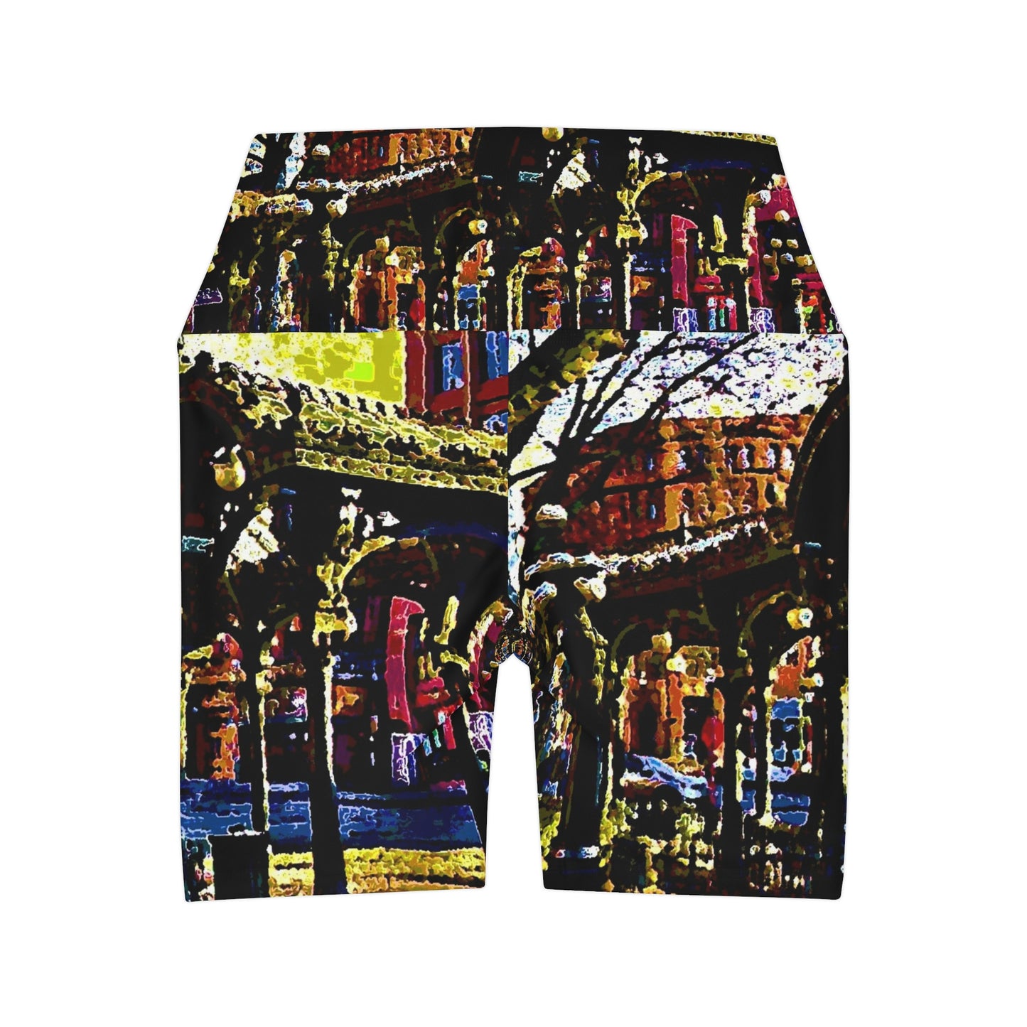 High Waisted Yoga Shorts ... A Very Fine Place To Meet ... To Catch The Bus ... 'To Find A Friend' .. Just-To-Hangout ... Dr FJHolt Base Photo ... Original Works ...