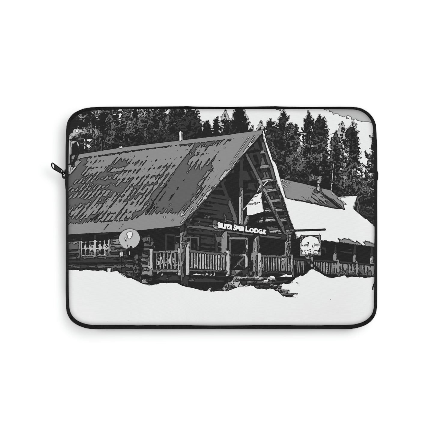 Laptop Sleeve ... A Beautiful Lodge & Back-Country Outfitter In A Mountain Town ... 'Dixie, Idaho, November 2022' ... Original Works ...