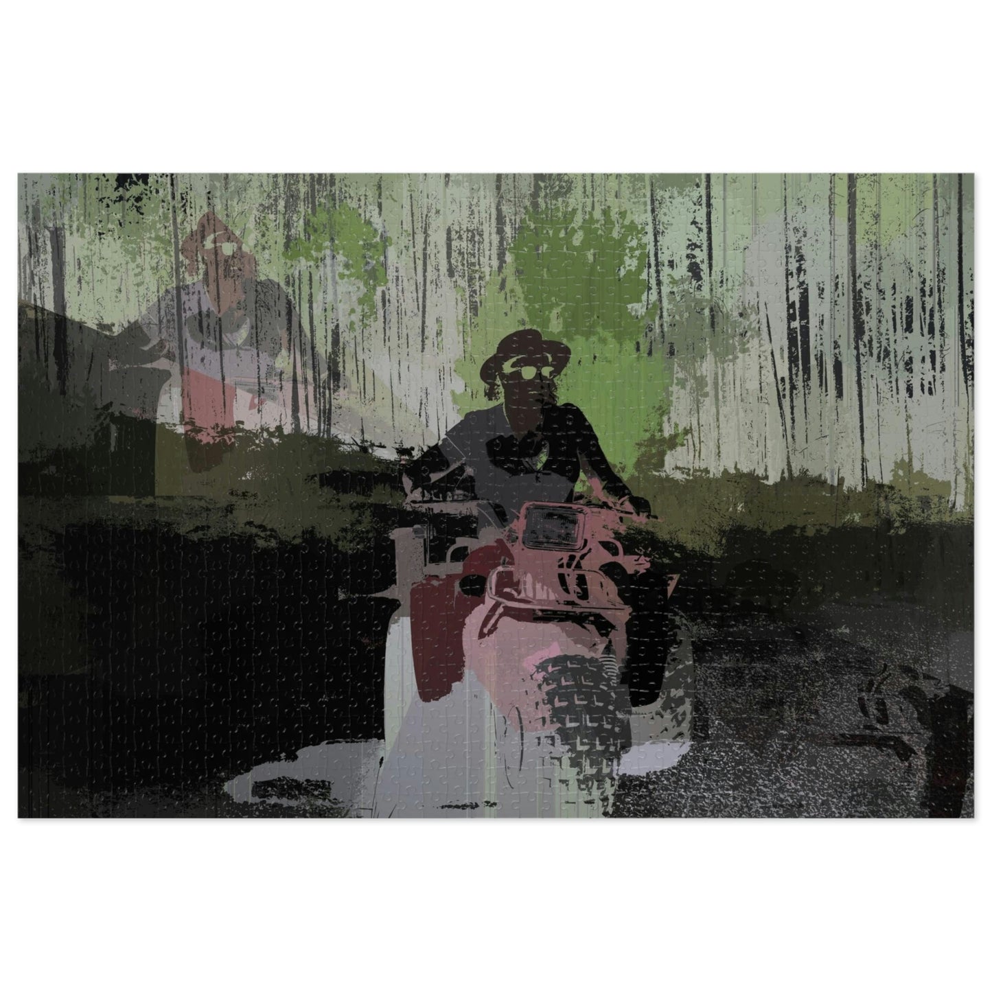 Jigsaw Puzzle (30, 110, 252, 500,1000-Piece) ... 3-Wheeln' N' Groovin The Mountain Roads ... Central Idaho ... Original Works ...