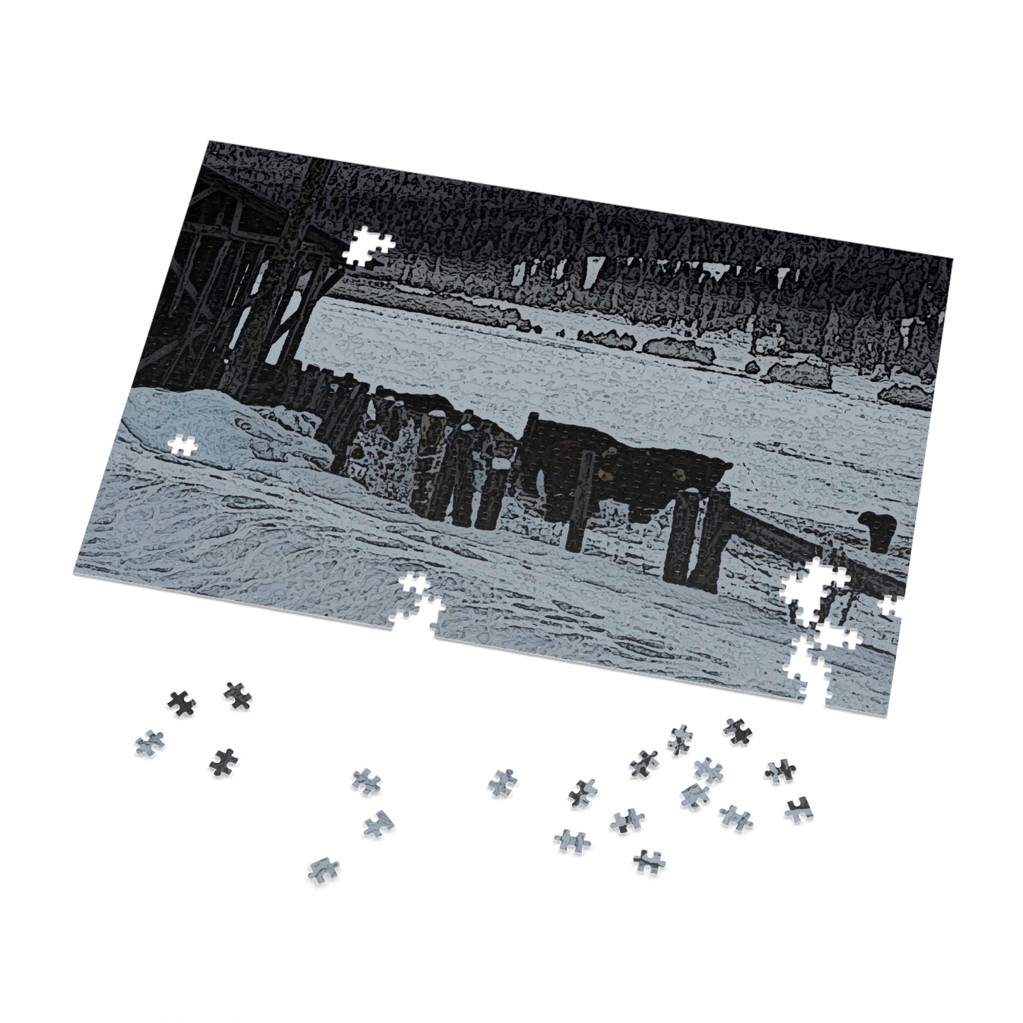 Jigsaw Puzzle (30, 110, 252, 500,1000-Piece) ... A Quiet Morning ... "Along The Red River & Nature Preserve Plateau" ... Jan23 ... Original Works ...