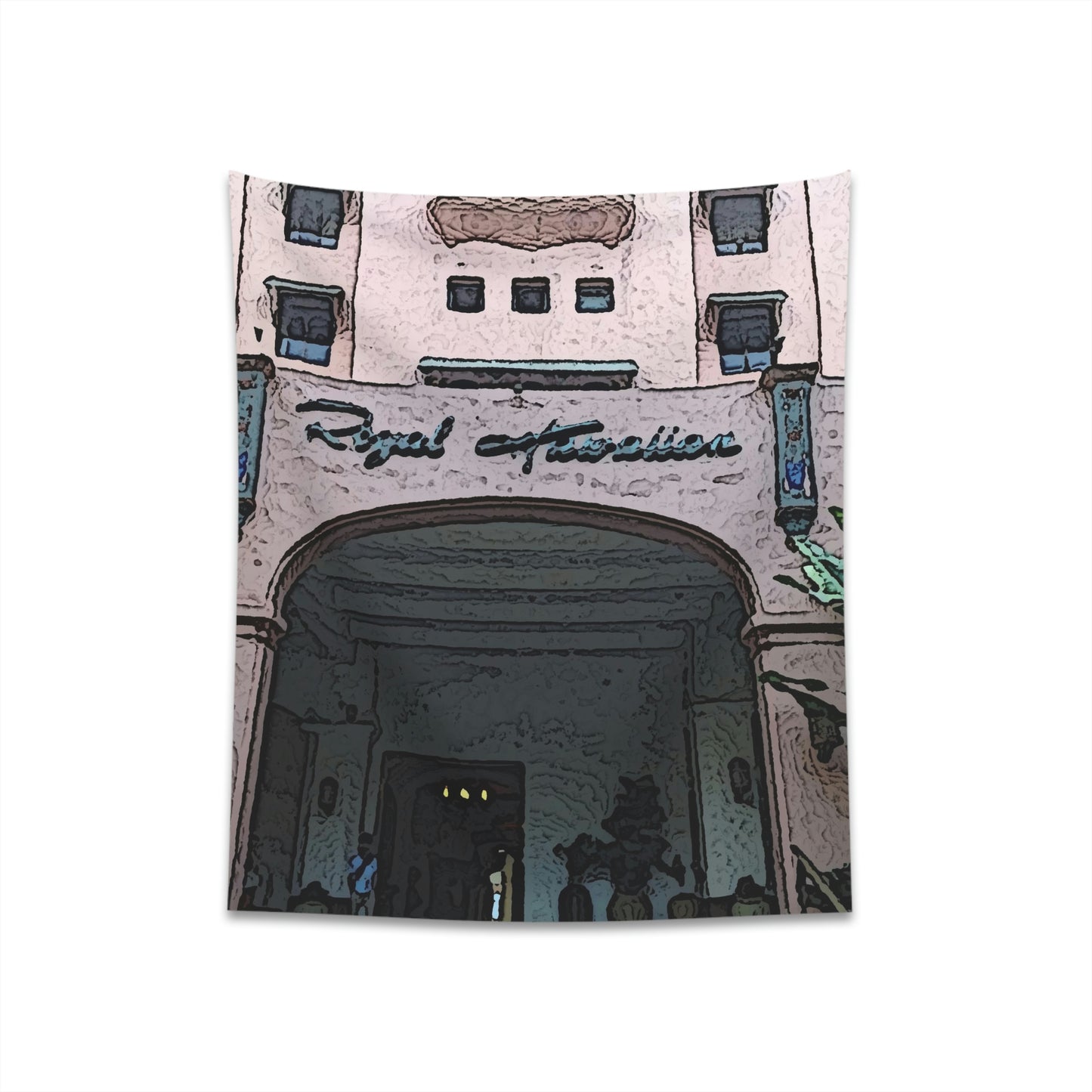 Printed Wall Tapestry ...  "La Grande Entree" At: 'The Pink Palace' ... The Royal Hawai'ian ... Honolulu, HI ... '27Oct2014' ... Original Works ...