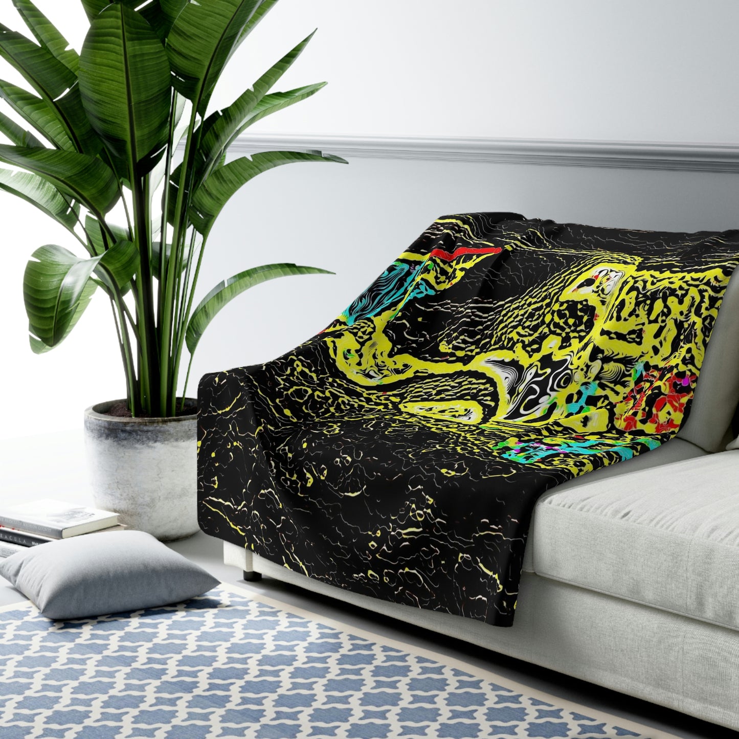 Sherpa Fleece Blanket ...  "Snow Vehicle In Snow Storm At-Rest" ... Circa 12Mar23 ... Central Idaho ... 18-Hours Rendering Time: Original Works ...