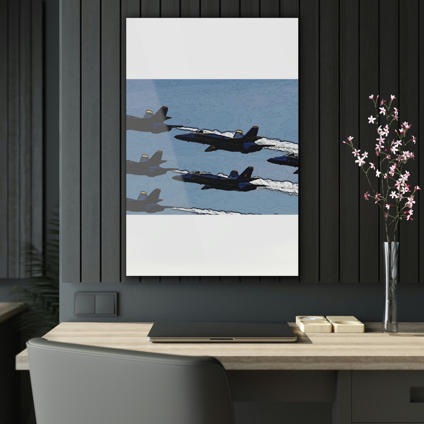 Acrylic Prints ... Seattle Seafair ..."Blue Angels Run Over Lake Washington" ... Circa Mid 1980's ... Dr FJ Holt ... Original Works ...