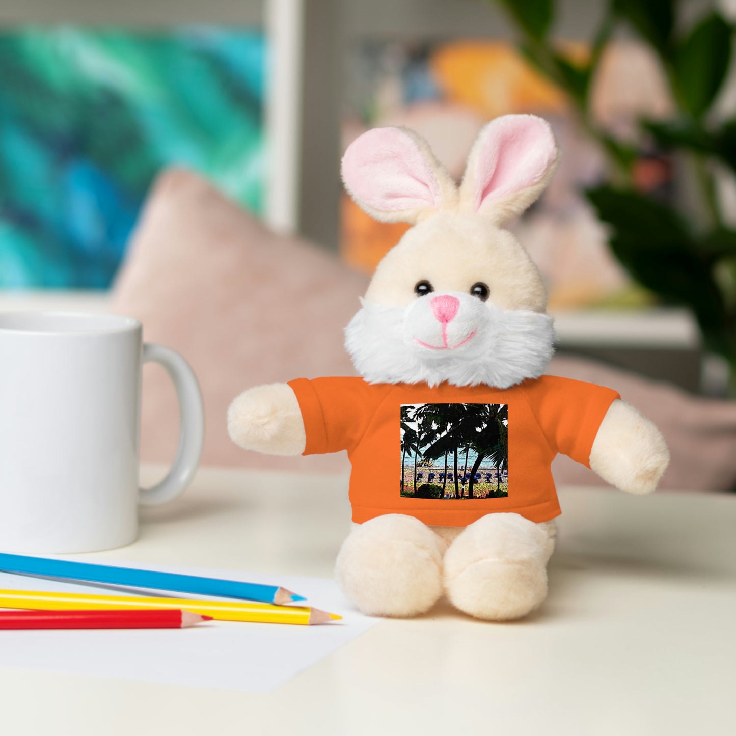 Stuffed Animals with Tee ... "A Beautiful Beach Amongst The Palms" ... The Outrigger Waikiki, Honolulu, Oahu ... Original Works ...