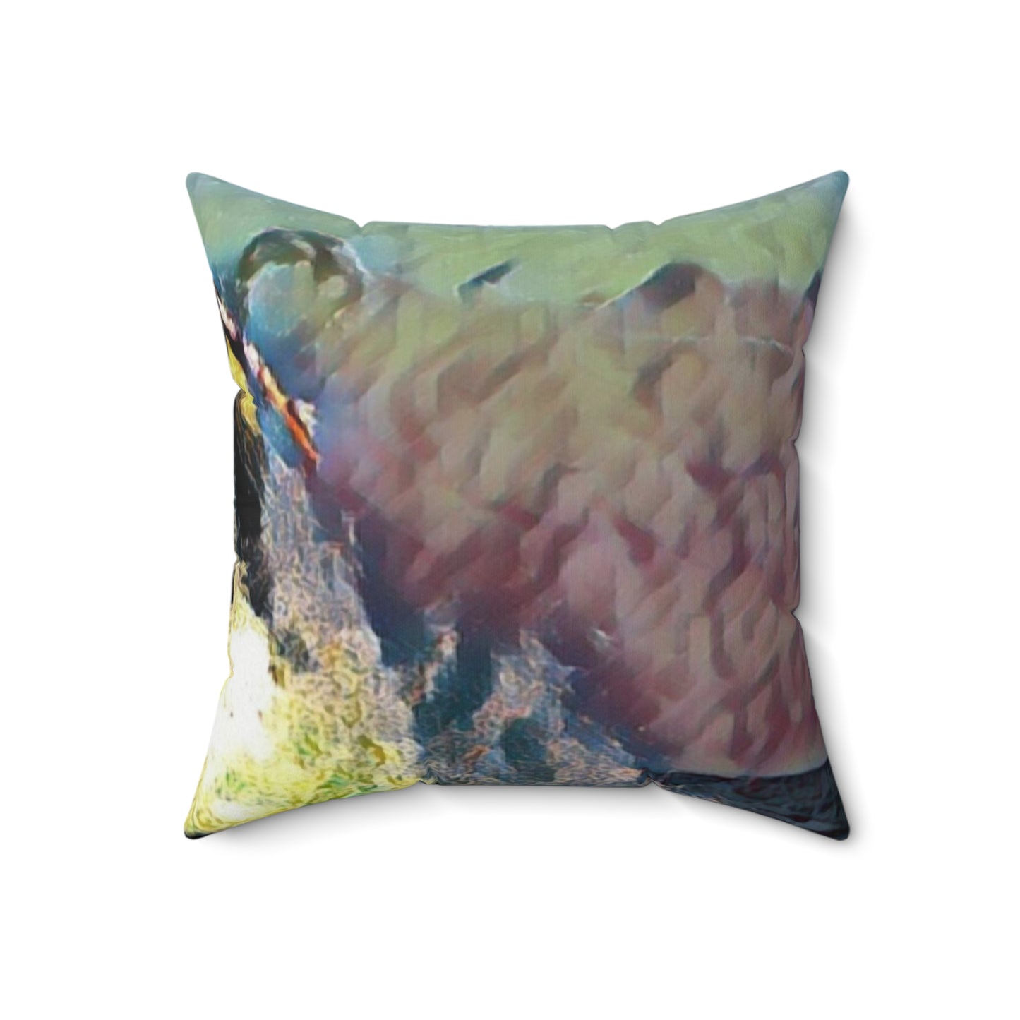 Spun Polyester Square Pillow ... An Extraordinary Humpback Breach ... 'With Explosive Energy' ... Family Archives (KPH) ... Circa: 21st Century. Maui, HI ... Original Works ...