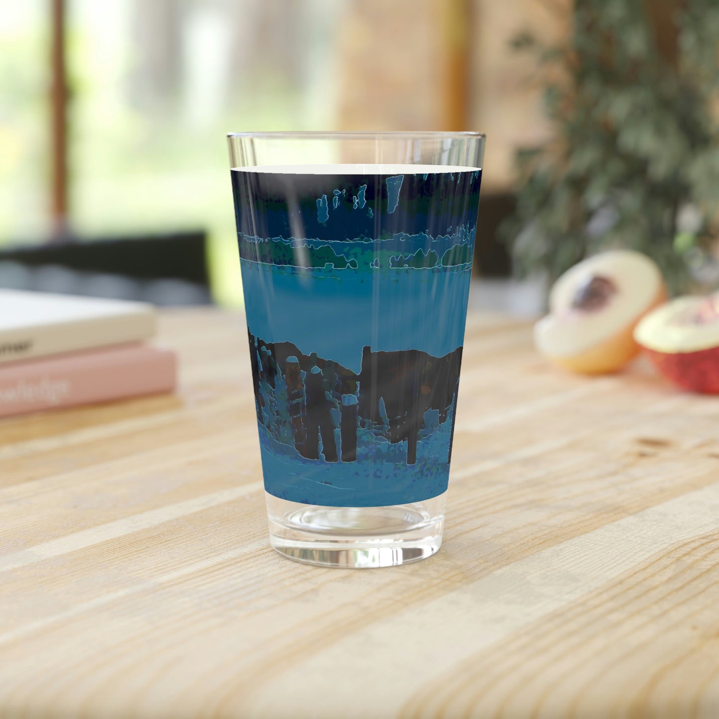 Pint Glass, 16oz ... A Quiet Morning ... "Along The Red River & Nature Preserve Plateau" ... Jan23 ... Original Works ...
