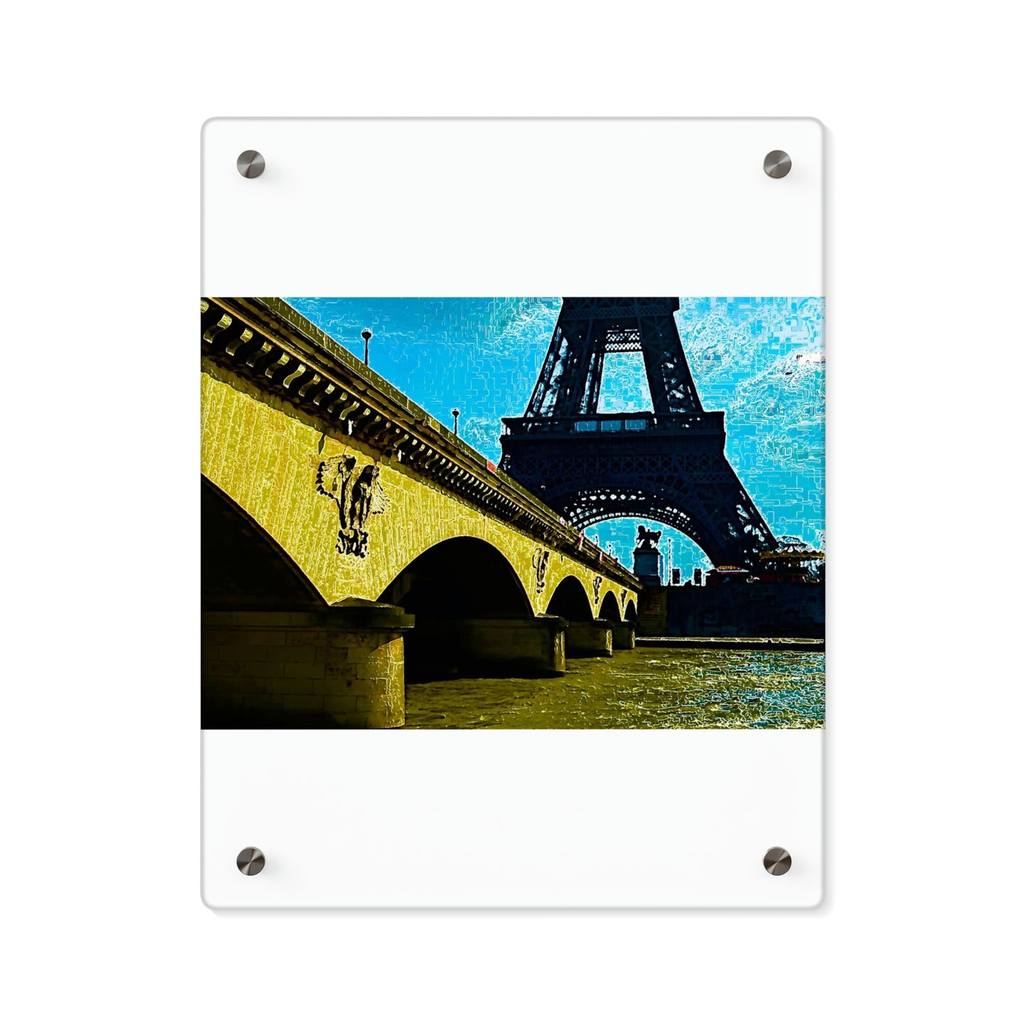 Acrylic Wall Art Panels ...  Le Tour D'Eiffel ..."Along The Water" ... Barbara Joan Bonnell-Holt ... Le Voyage De Paris: 1972 ... Original Works ...