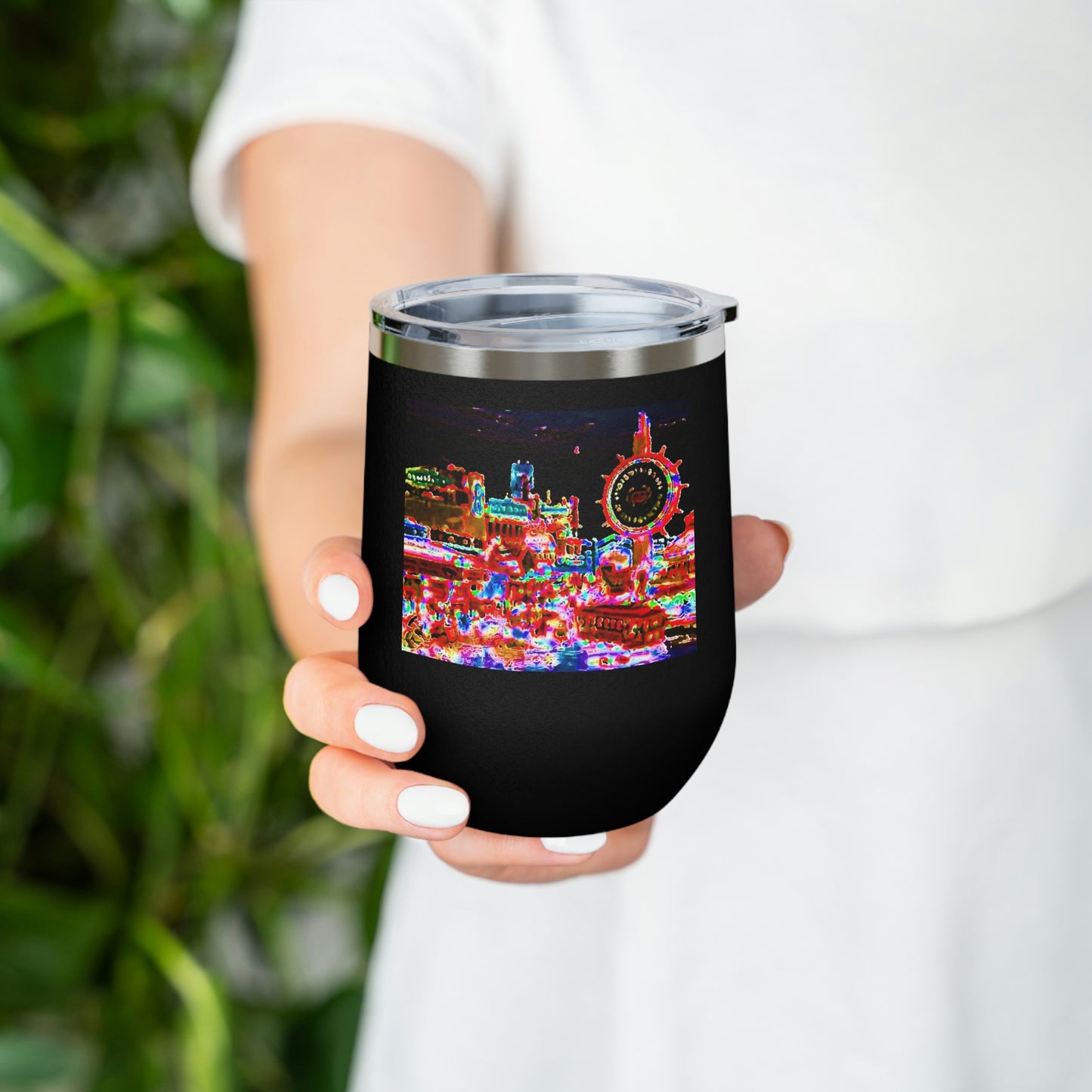 12oz Insulated Wine Tumbler ... "No.9 Fishermen's Grotto - Fishermen's Wharf, SF, California" ... Family Archives: 1970's ... Original Works ...