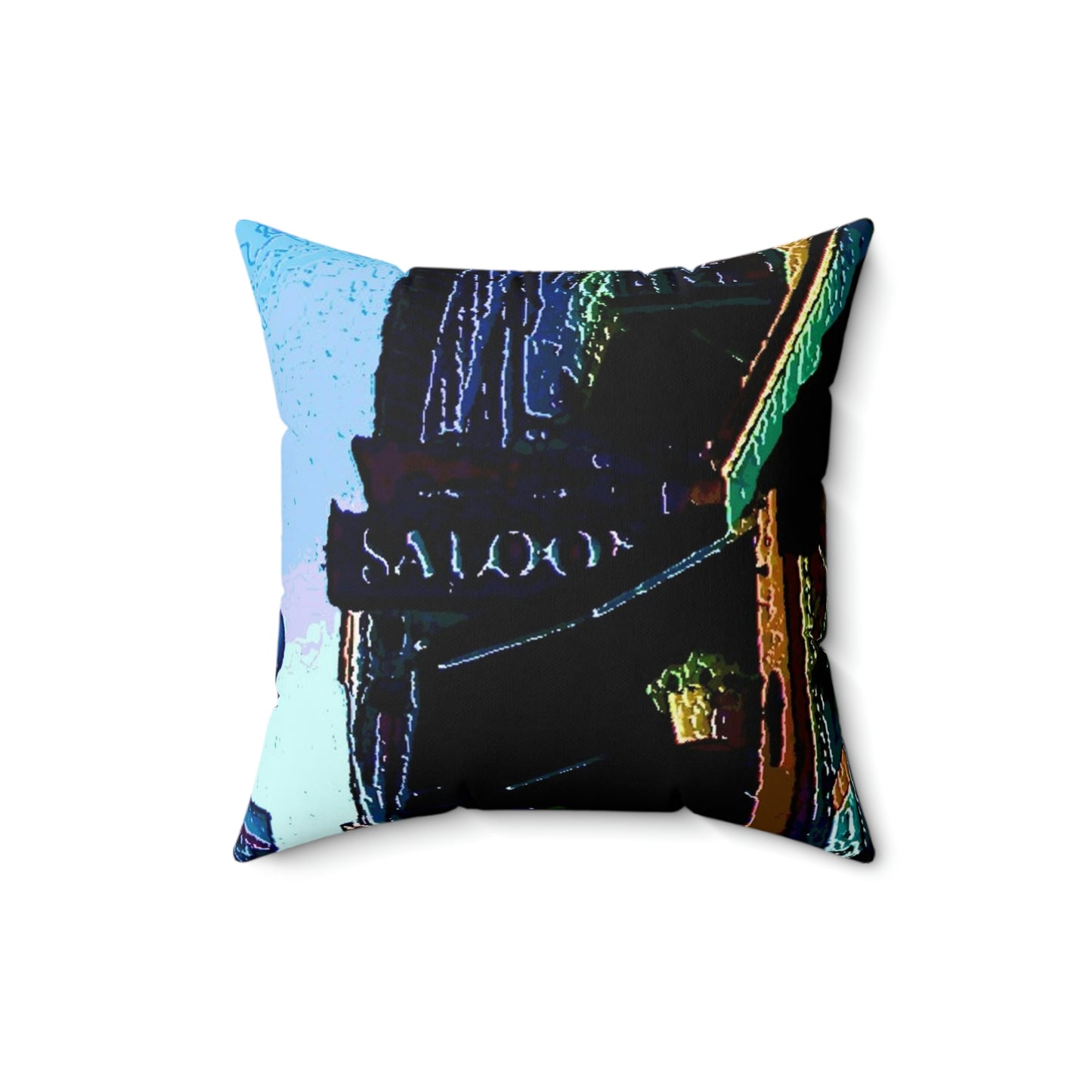 Spun Polyester Square Pillow ...  Pioneer Square & Smith Tower ... 'That World Famous View' ... Colleague Supplied Photo ... Original Works ...