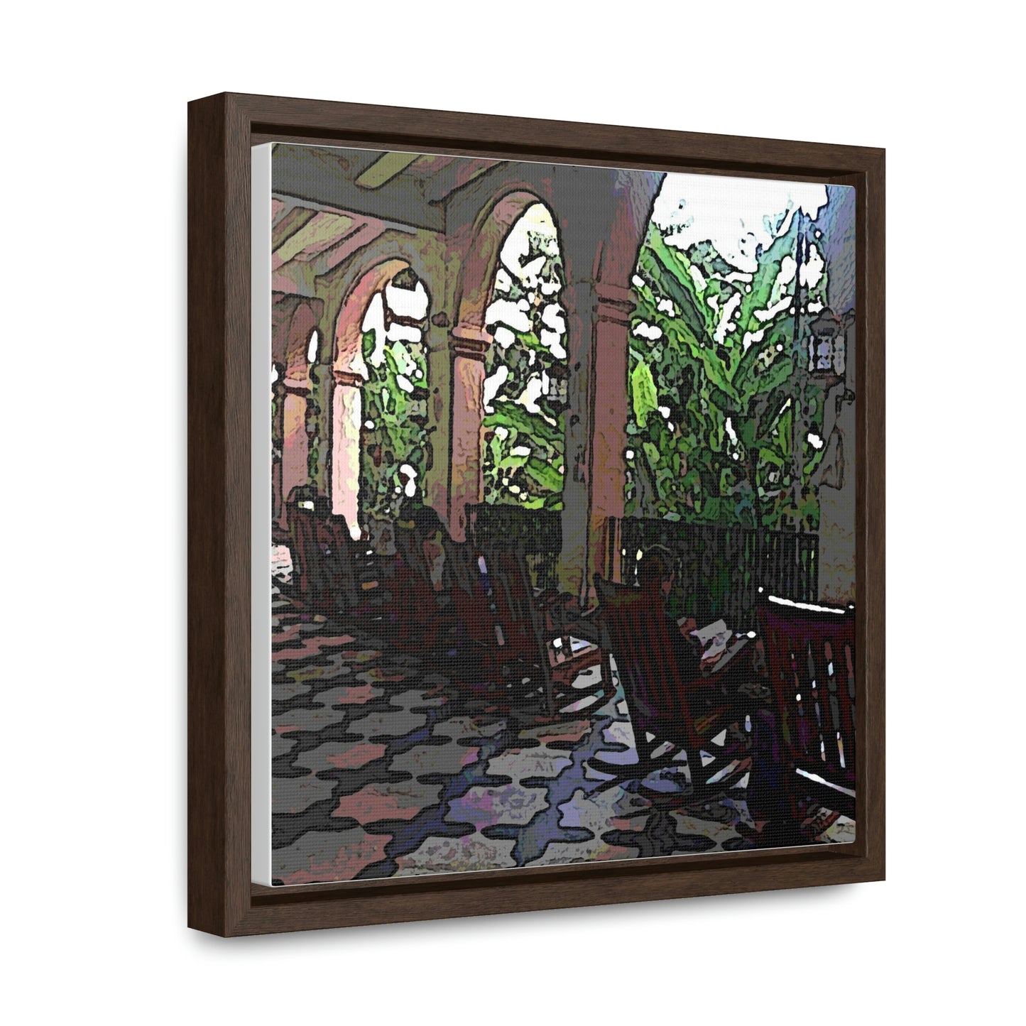 Gallery Canvas Wraps, Square Frame ...  Lanai & Rocking Chairs At: 'The Pink Palace' ... The Royal Hawai'ian ... Honolulu, HI ... '27Oct2014' ... Original Works ...