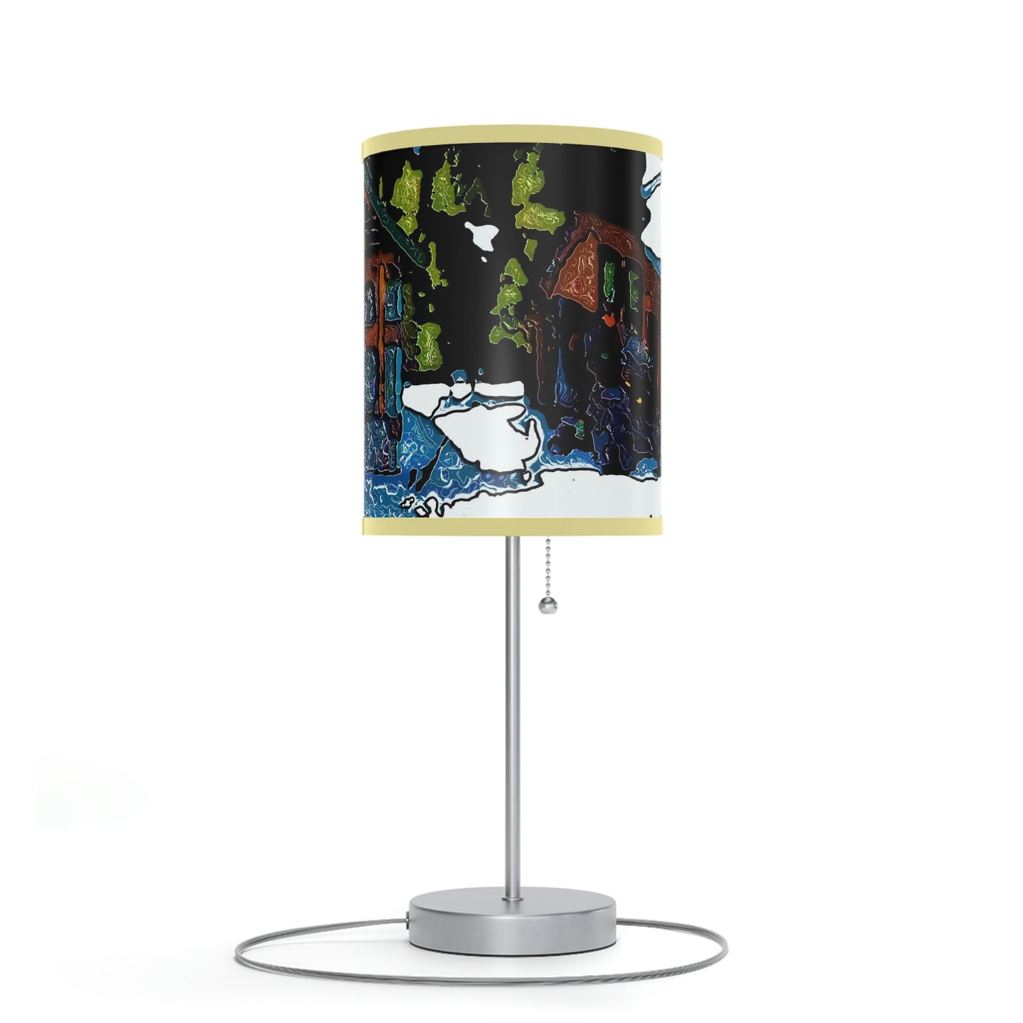 Lamp on a Stand, US|CA plug ... "A Rider Passeth-Through-It" ... Colors Galore & A Bit Of Impressionism ... Original Works. Winter 2021. Central Idaho. Rendering Time: 12 Hours ...