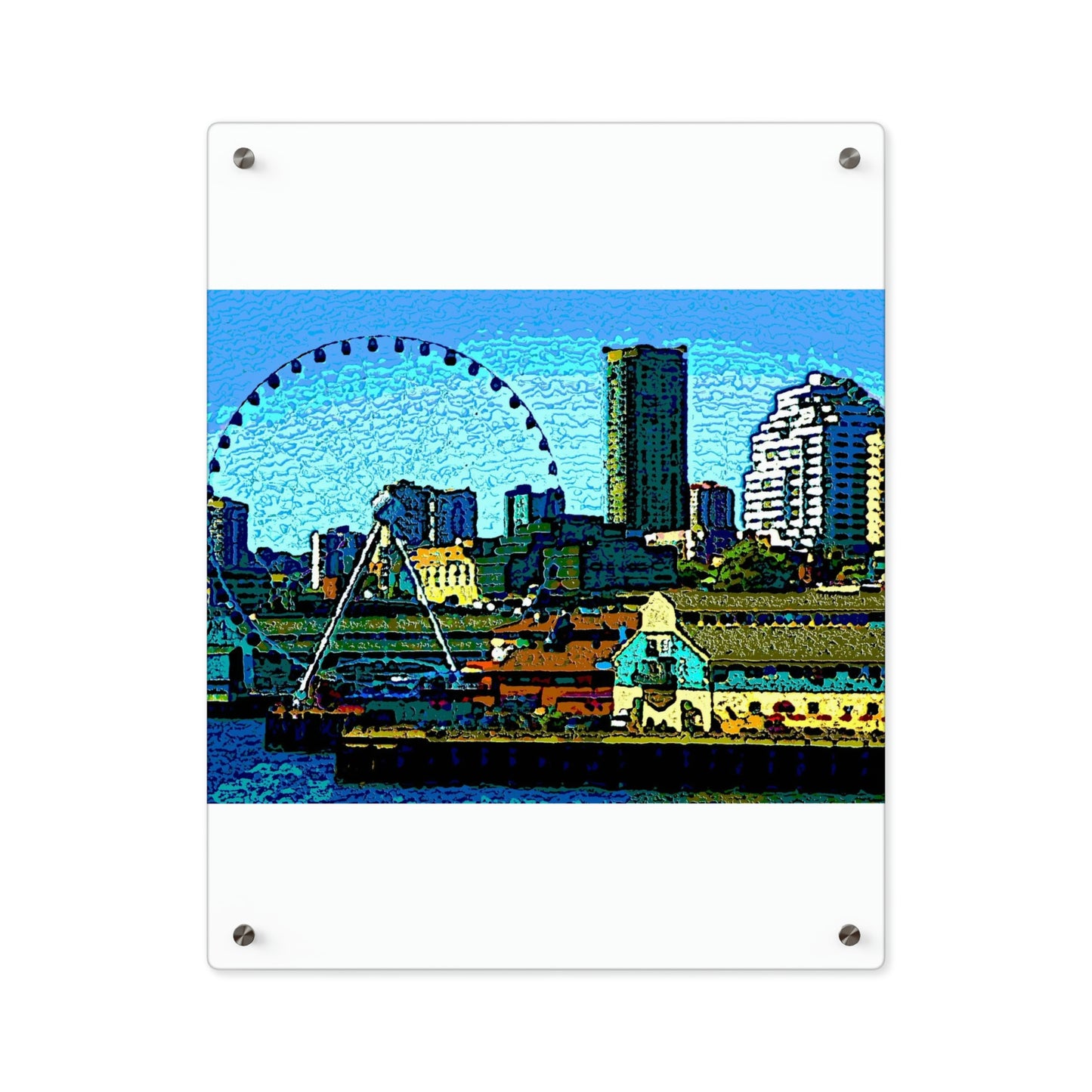 Acrylic Wall Art Panels ... That Classic Wheel ... 'Seattle's Wheel' ... & An Old Classic Waterside Vendors ...  'Family Archives' ... Original Works ...