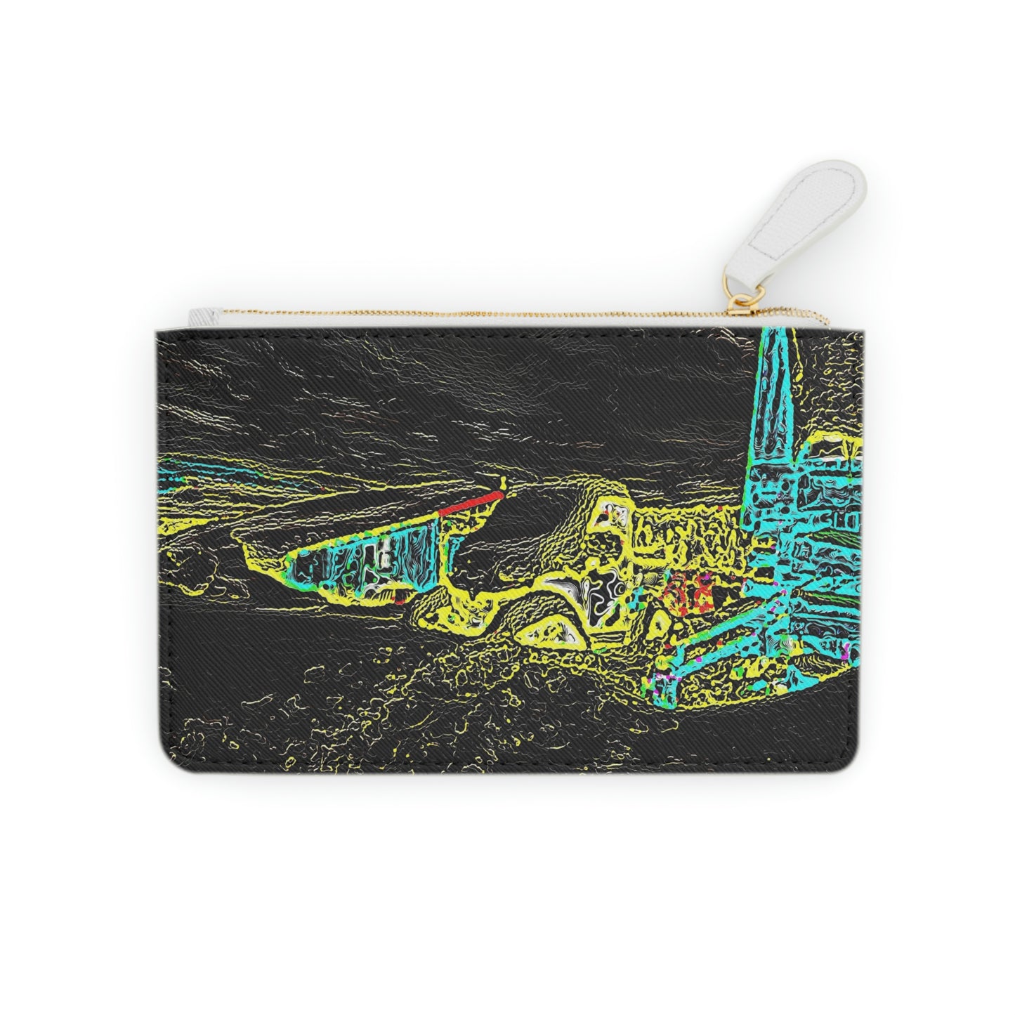 Mini Clutch Bag ...  "Snow Vehicle In Snow Storm At-Rest" ... Circa 12Mar23 ... Central Idaho ... 18-Hours Rendering Time: Original Works ...