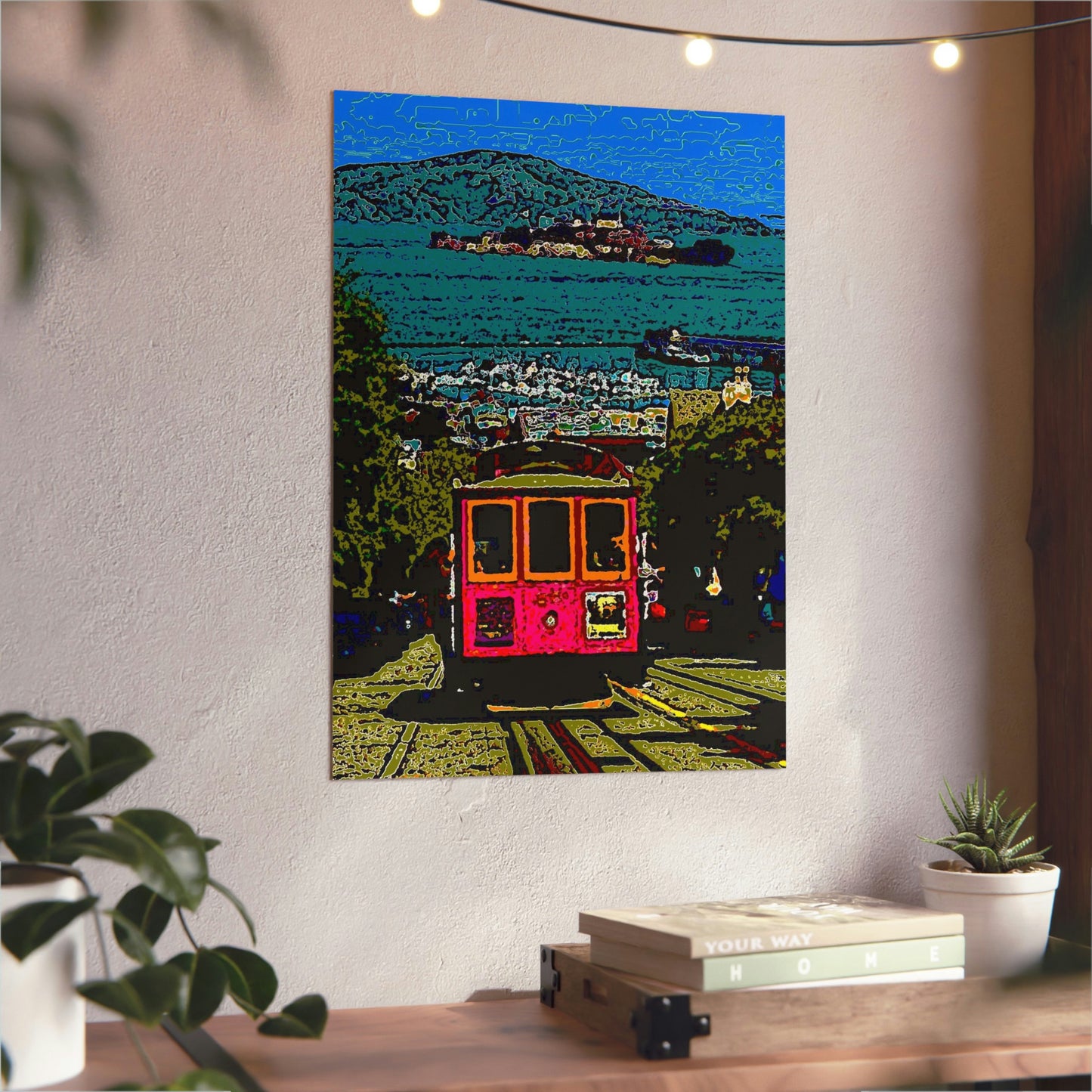 Aluminum Composite Panels ... San Francisco ... 'A Rice-A-Roni-Treat' ... Family Archives ... Cable Car Descends Hill Towards Alcatraz Island ... Original Works ...