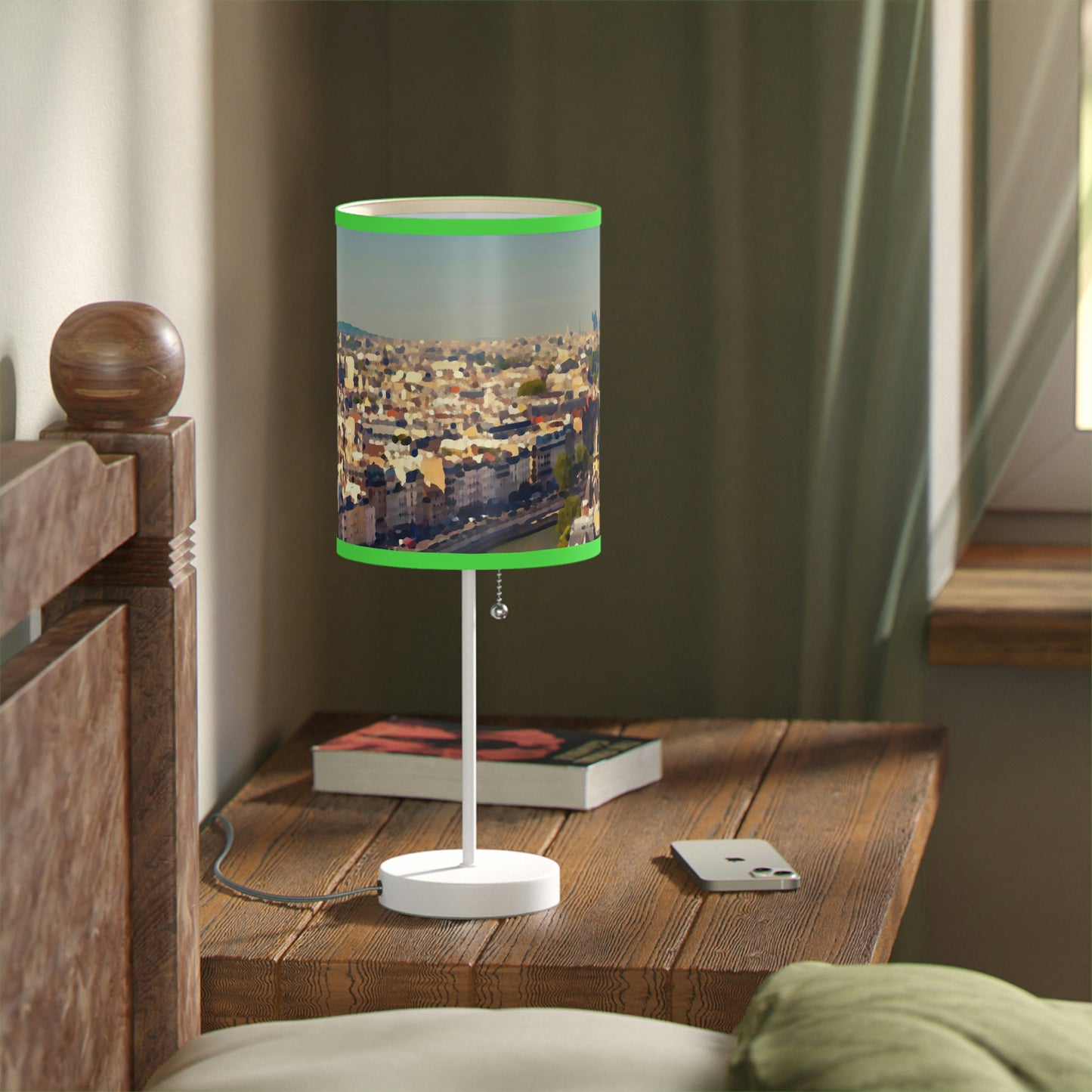Lamp on a Stand, US|CA plug ... Au Paris ... "Along The River Seine" ... Barbara Joan Bonnell-Holt: 1972 ... Original Works ...