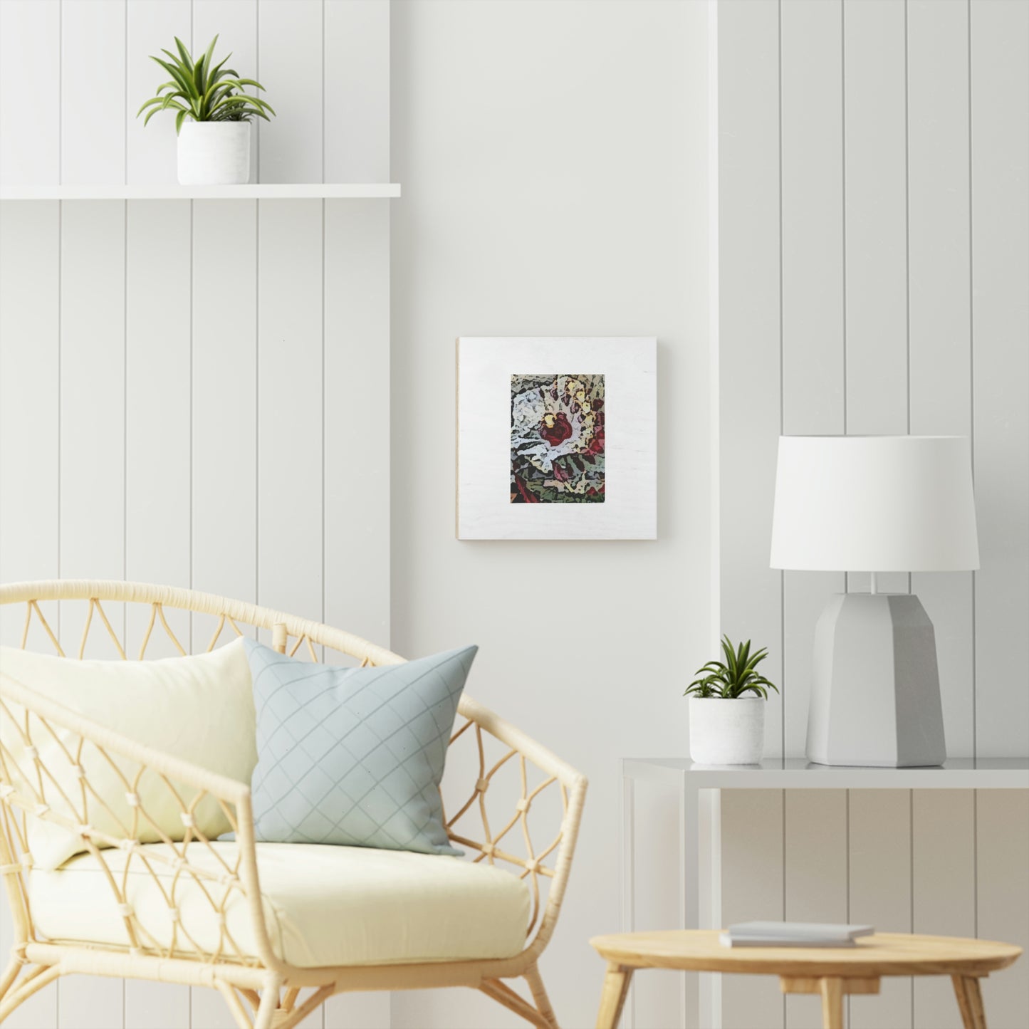 Wood Canvas ... "A Friendly Flower" ... Pointsettia 'Pointing' ... Original Works ... (Supplied Photograph) ...