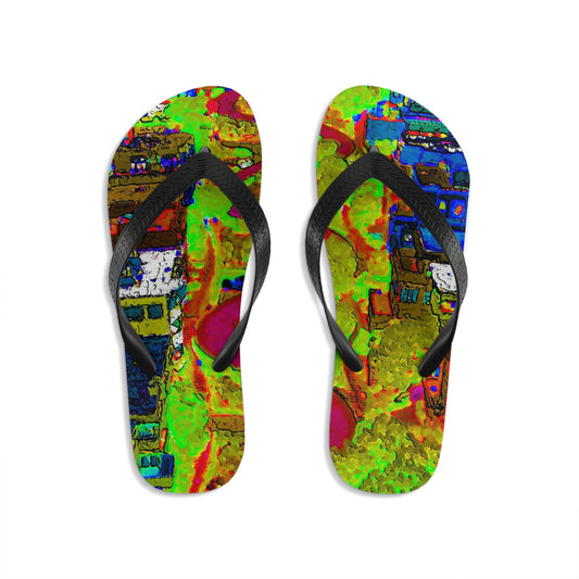 Unisex Flip-Flops ... A Crazy Street ... 'Eight Winding Curve-Switchbacks' ... "Lombard Street, San Francisco, CA' ... Family Archives: 1970's ... Original Works ...