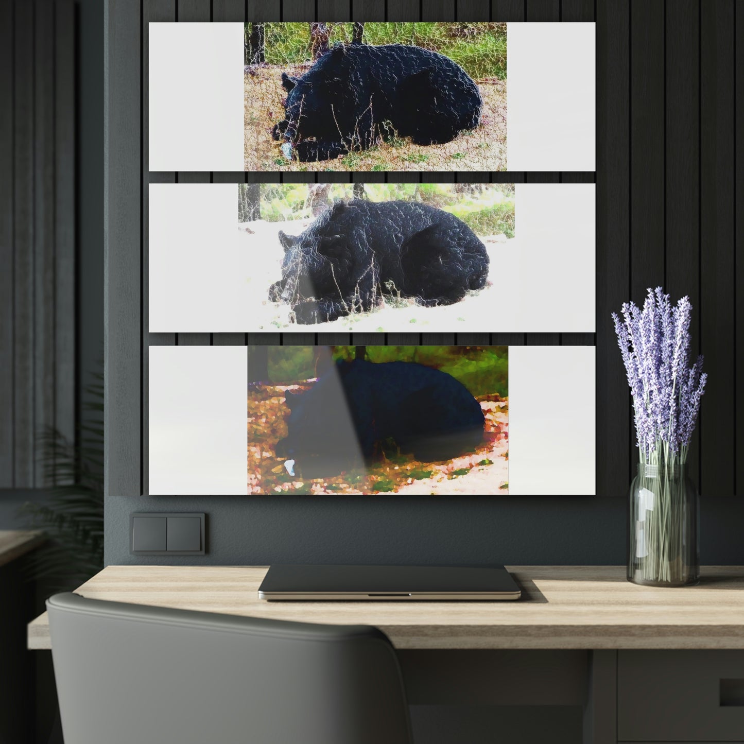 Acrylic Prints (Triptych) ... RCY: "Rhett Creek Yogi ... '500 Lbs Of Autumn Season Hunger' ..." September 2022 ... Central Idaho ... Original Works ...