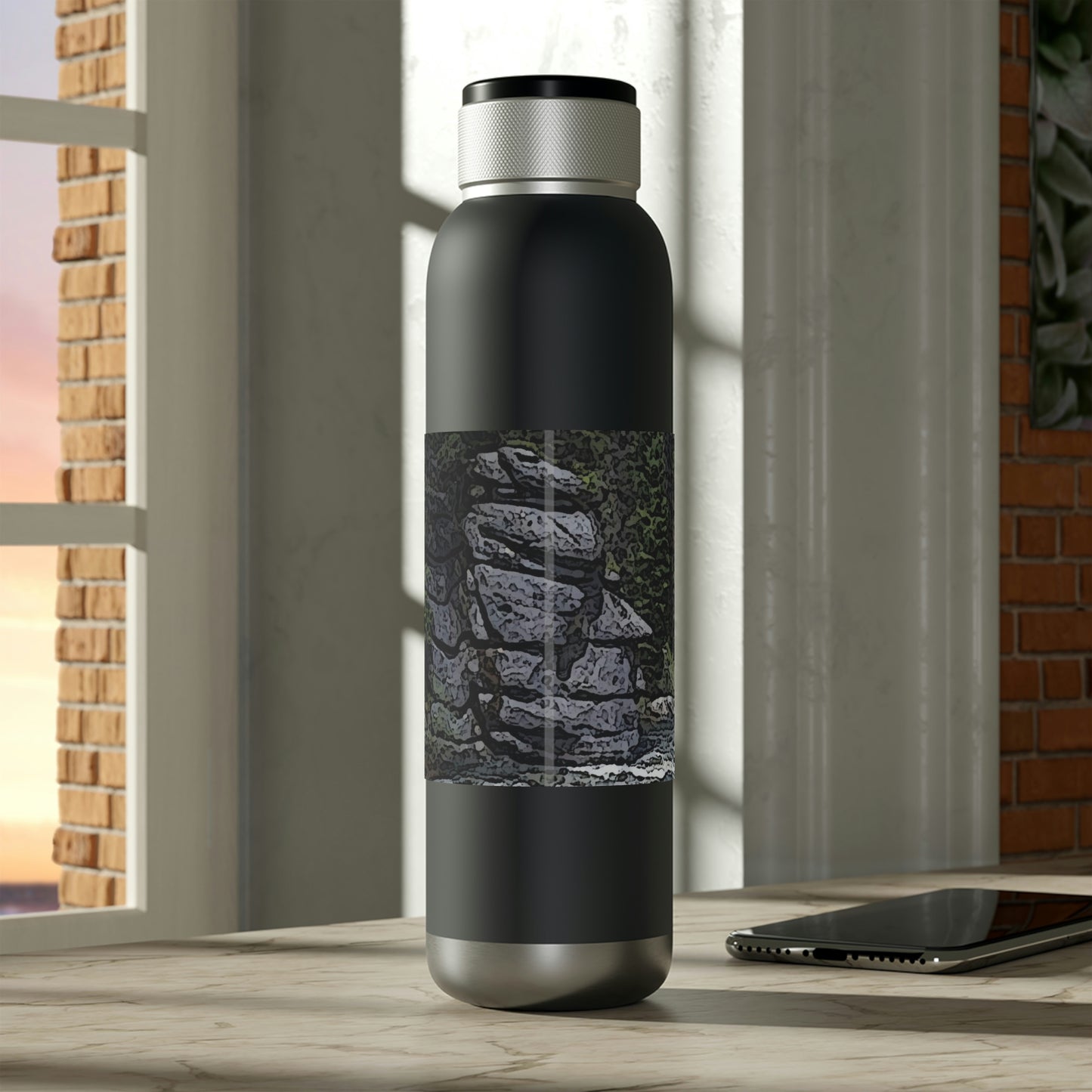 Soundwave Copper Vacuum Audio Bottle 22oz ..."I Am Innocent" ... Tricky-Dick Immortalized ... Nixon Rock: Along The River ... Central Idaho, Summer 2020 ... Original Works ...