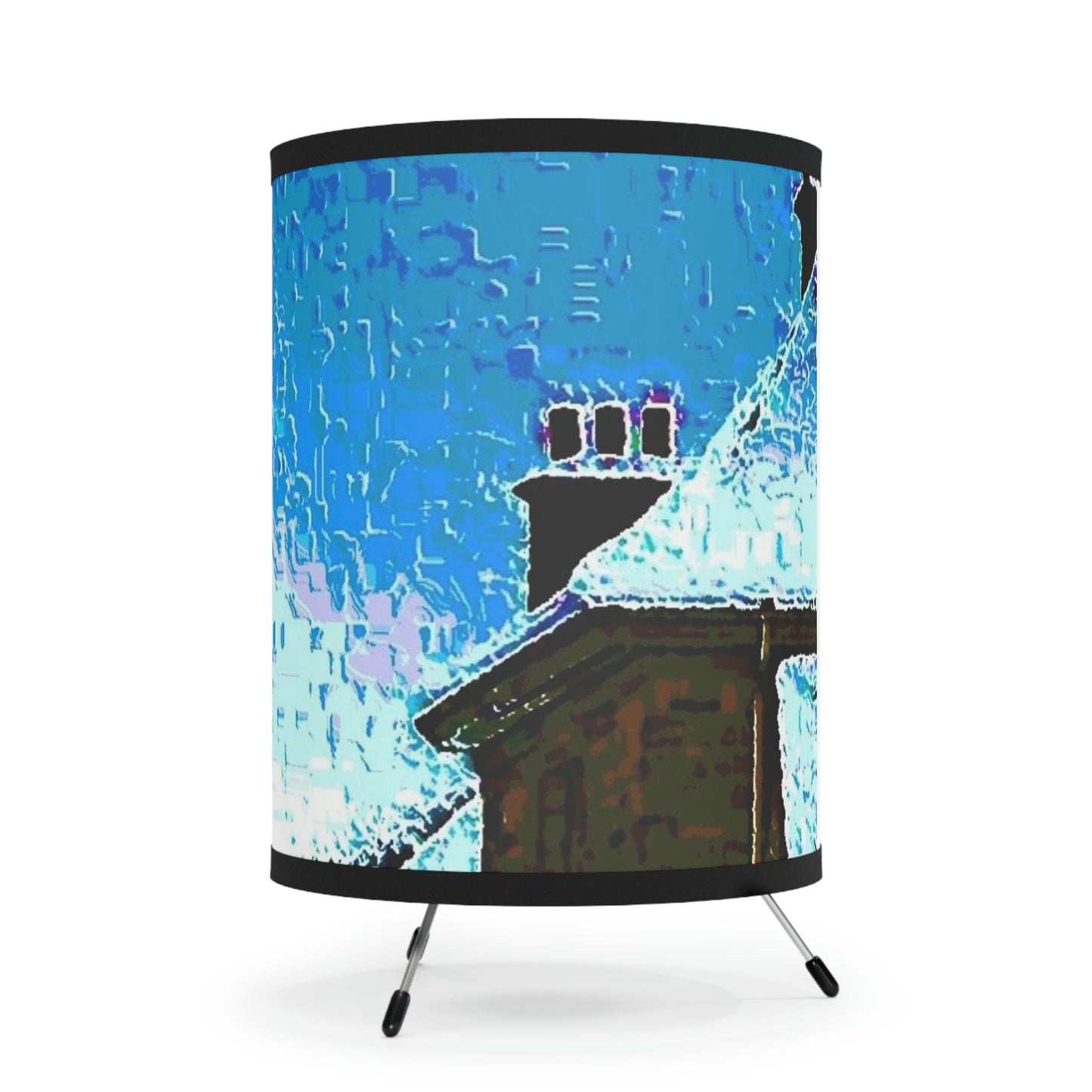 Tripod Lamp with High-Res Printed Shade, US\CA plug ...  Walikng The Streets & Alleys ... 'Strolling The Canals ... '  ... Original Works  ...