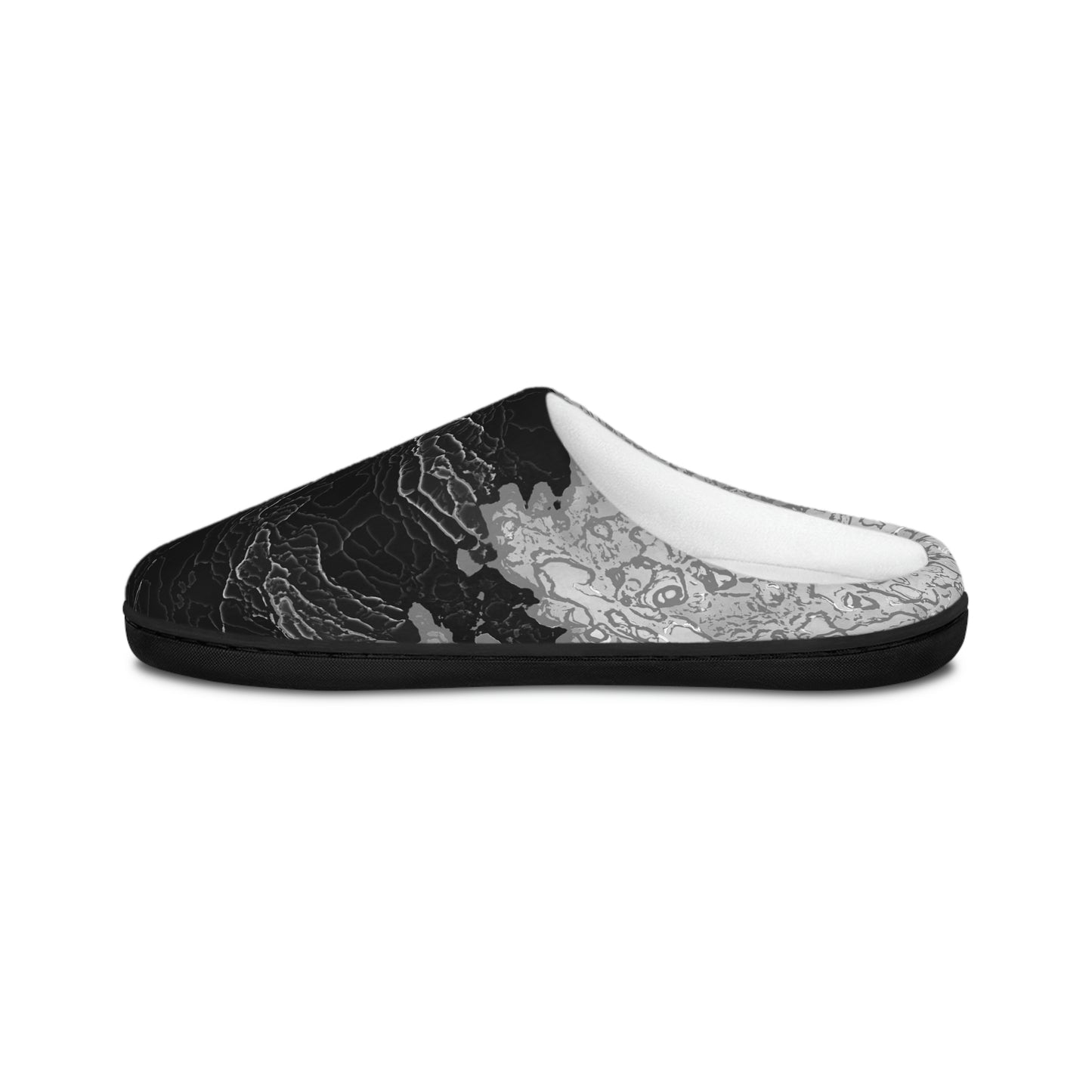 Men's Indoor Slippers ... VanGogh - Impressionsitic Winter Themes Of A Wondering Road ... "One-Step-At-A-Time" ...