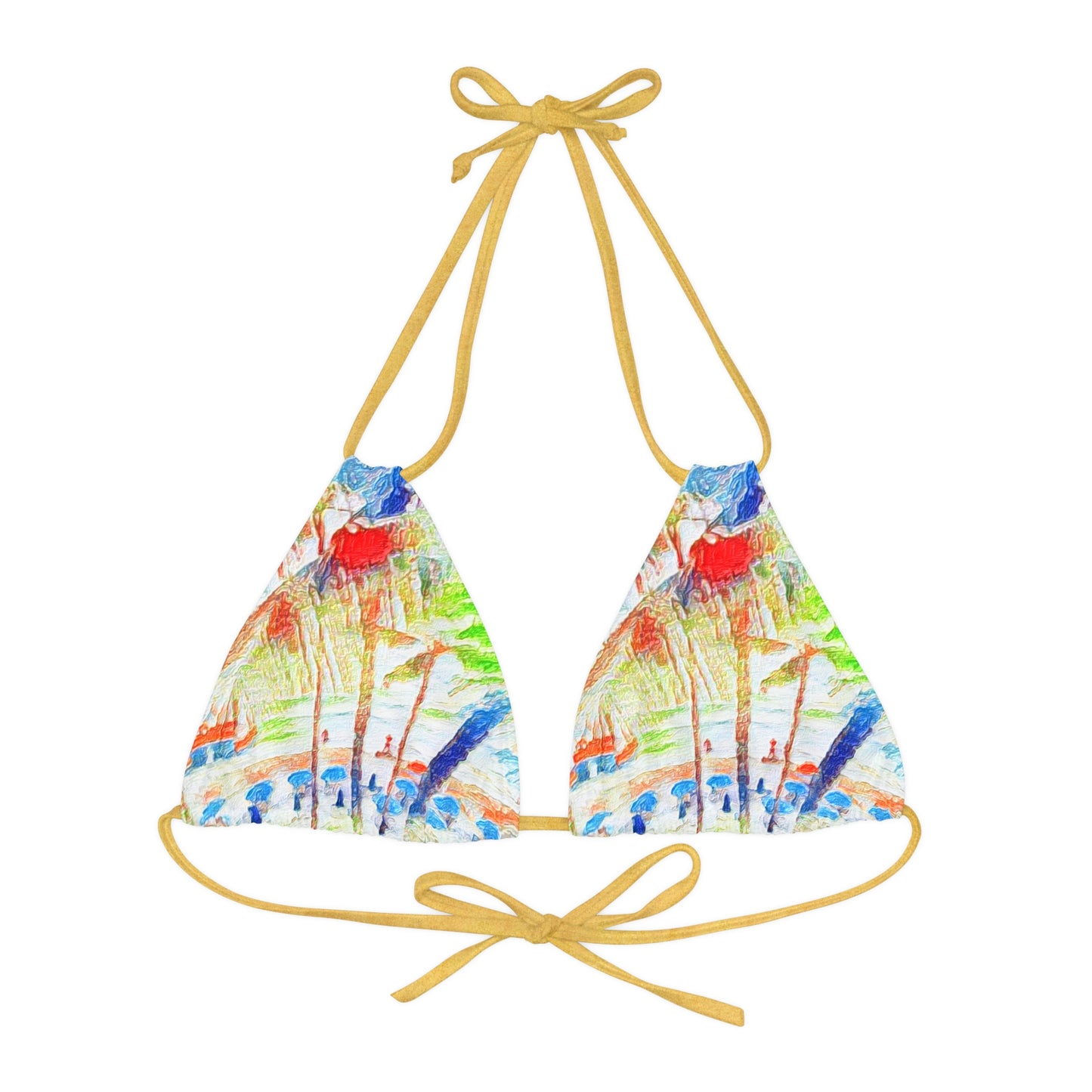 Strappy Triangle Bikini Top (AOP) ... "The Royal Hawai'ian: Waikiki Beach_Beach" ... Honolulu, HI ... Ocotber 2014 (Halloween) ... Original Works ...