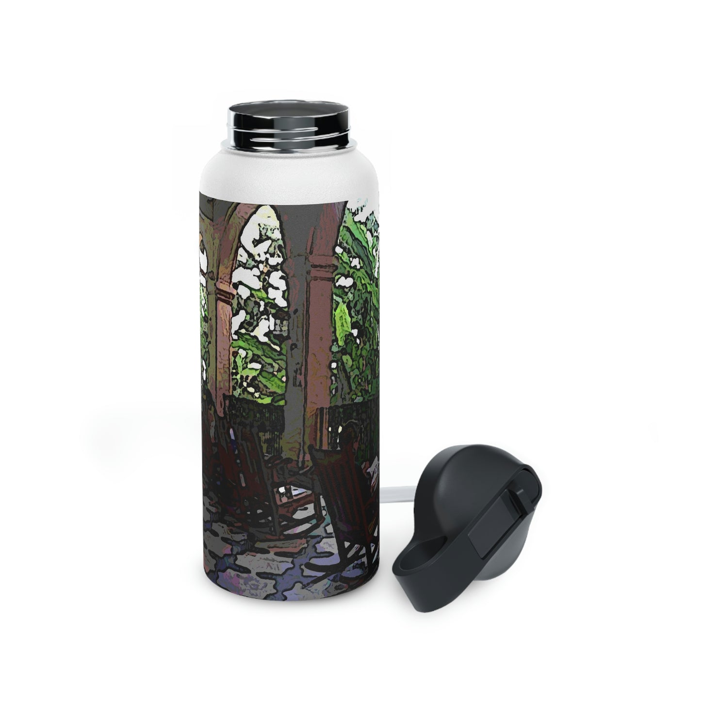 Stainless Steel Water Bottle, Standard Lid ... Lanai & Rocking Chairs At: 'The Pink Palace' ... The Royal Hawai'ian ... Honolulu, HI ... '27Oct2014' ... Original Works ...