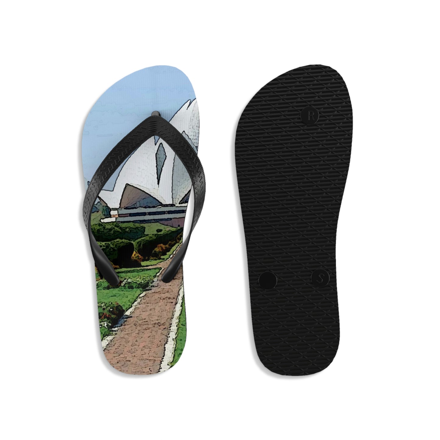 Unisex Flip-Flops ... 'Bahai'i House-Of-Worship' ... "Lotus Temple: Delhi, India, 2008" ... Original Works ...