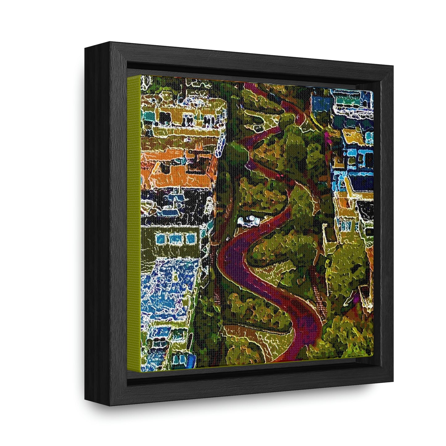 Gallery Canvas Wraps, Square Frame ... A Crazy Street ... 'Eight Winding Curve-Switchbacks' ... "Lombard Street, San Francisco, CA' ... Family Archives: 1970's ... Original Works ...