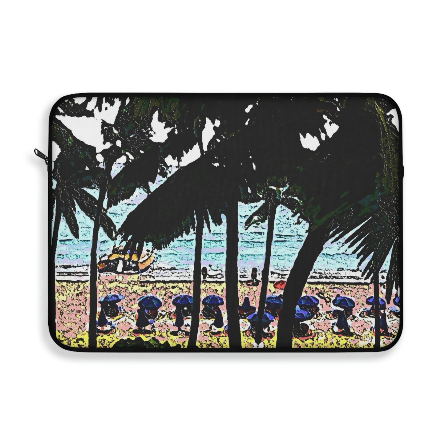 Laptop Sleeve ... "A Beautiful Beach Amongst The Palms" ... The Outrigger Waikiki, Honolulu, Oahu ... Original Works ...