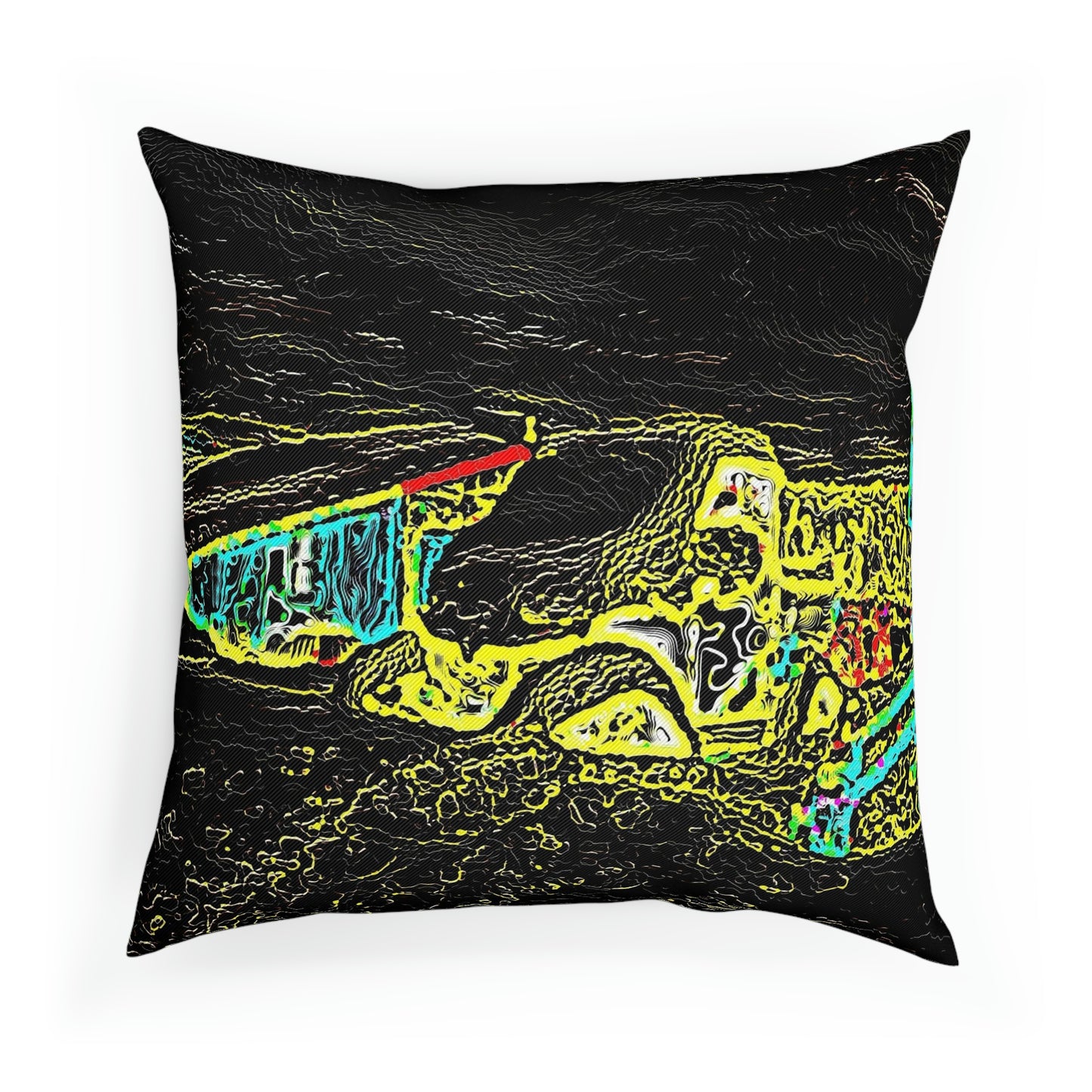 Cushion ...  "Snow Vehicle In Snow Storm At-Rest" ... Circa 12Mar23 ... Central Idaho ... 18-Hours Rendering Time: Original Works ...