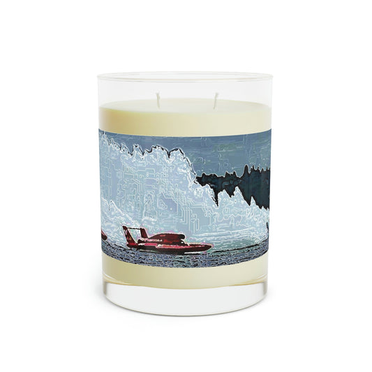 Scented Candle - Full Glass, 11oz ... Seattle Columbia Cup On Lake Washington ... "Dave Wilcox Heads For The Win" ... Associate Gift-Photo ... Original Works ...