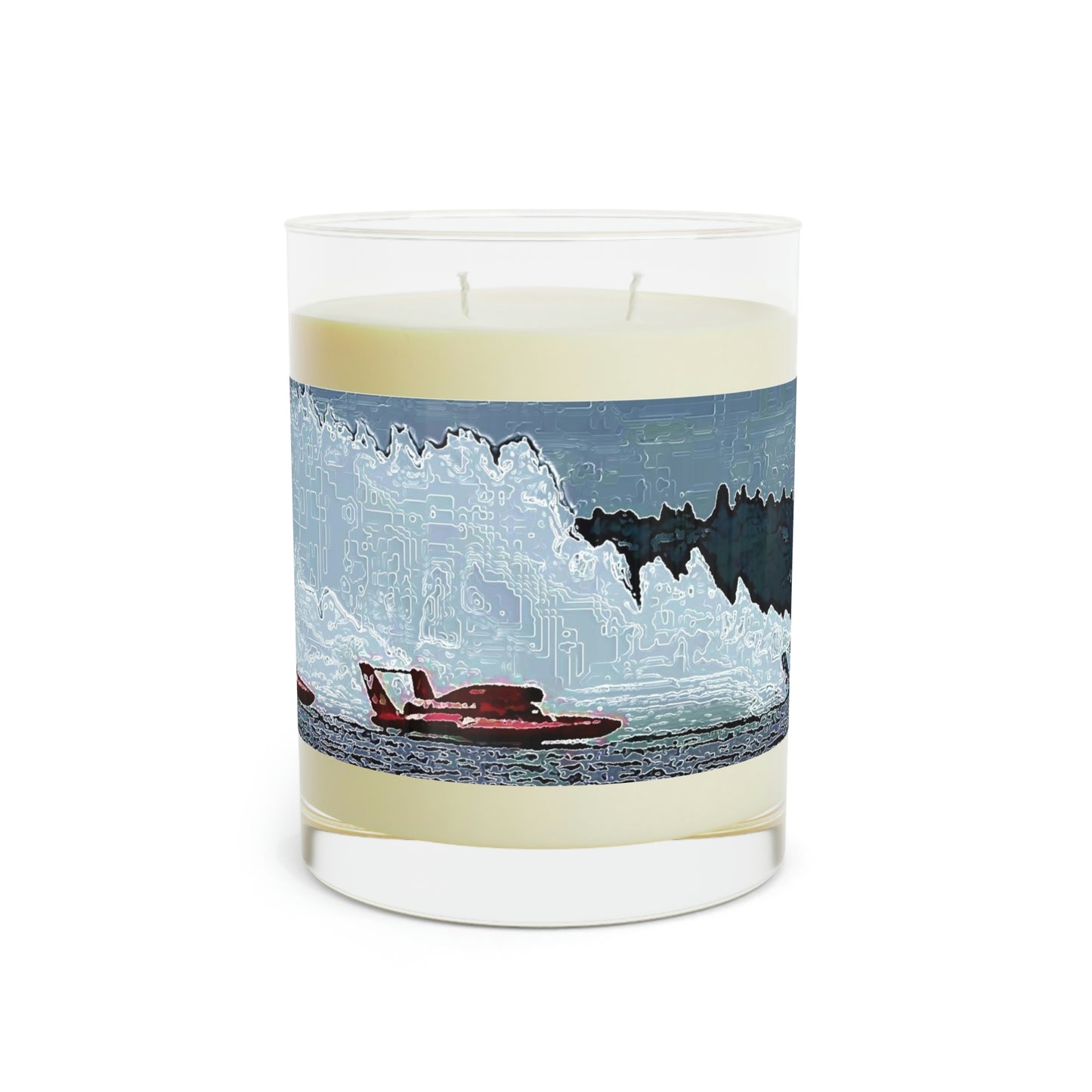Scented Candle - Full Glass, 11oz ... Seattle Columbia Cup On Lake Washington ... "Dave Wilcox Heads For The Win" ... Associate Gift-Photo ... Original Works ...