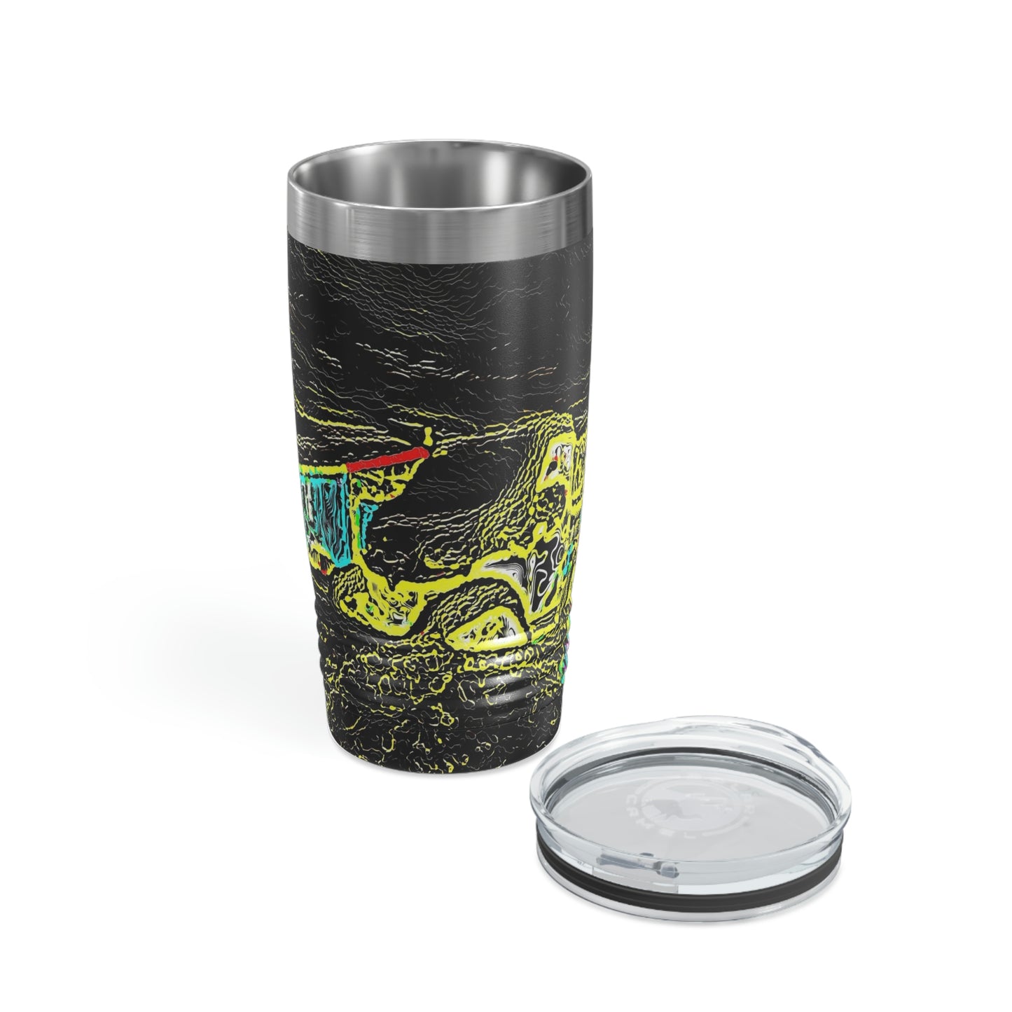 Ringneck Tumbler, 20oz ... "Snow Vehicle In Snow Storm At-Rest" ... Circa 12Mar23 ... Central Idaho ... 18-Hours Rendering Time: Original Works ...