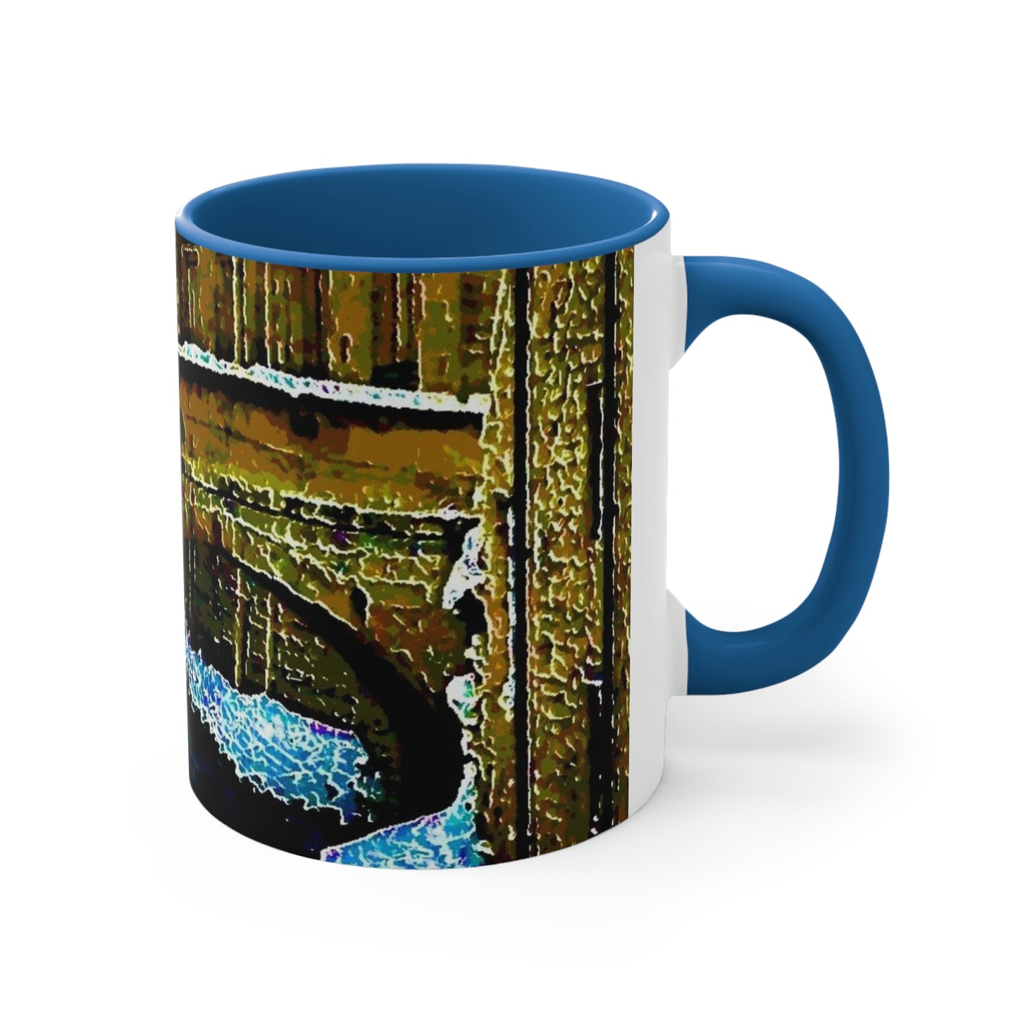 Accent Coffee Mug, 11oz ...  Walikng The Streets & Alleys ... 'Strolling The Canals ... '  ... Original Works  ...