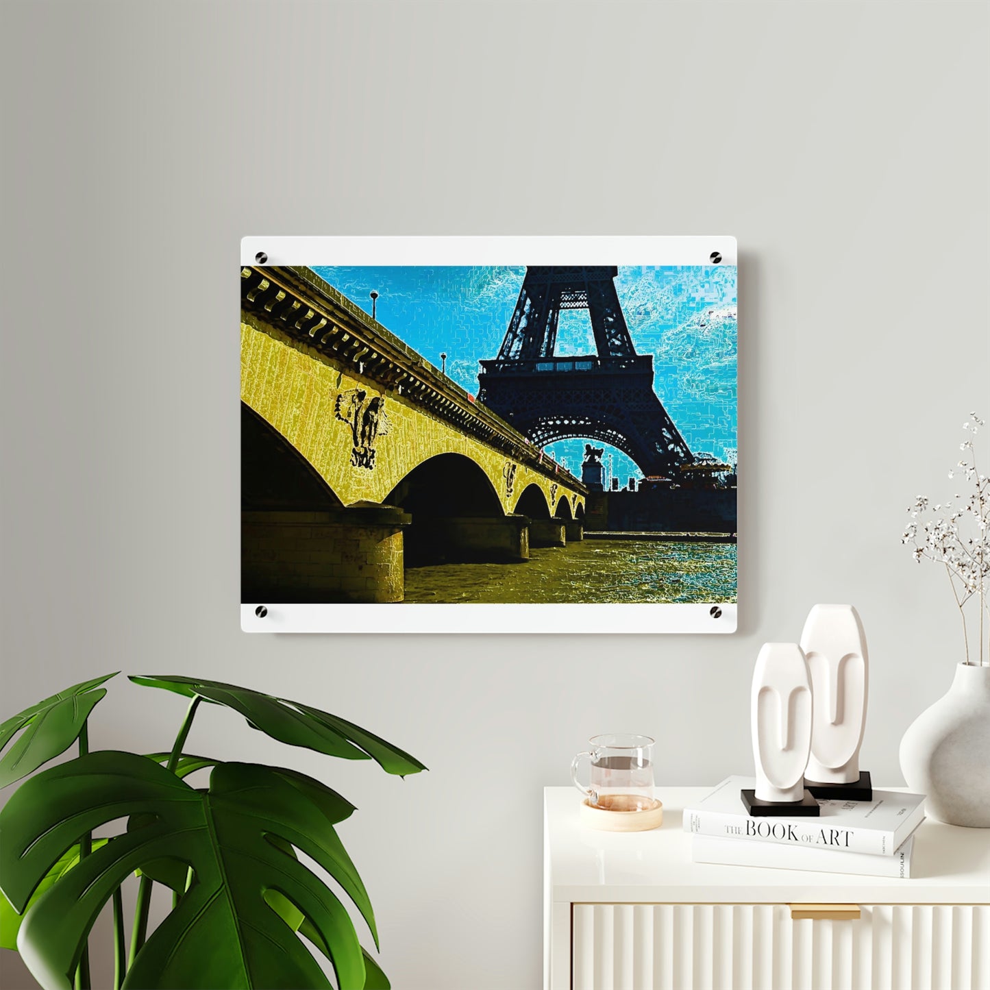Acrylic Wall Art Panels ...  Le Tour D'Eiffel ..."Along The Water" ... Barbara Joan Bonnell-Holt ... Le Voyage De Paris: 1972 ... Original Works ...