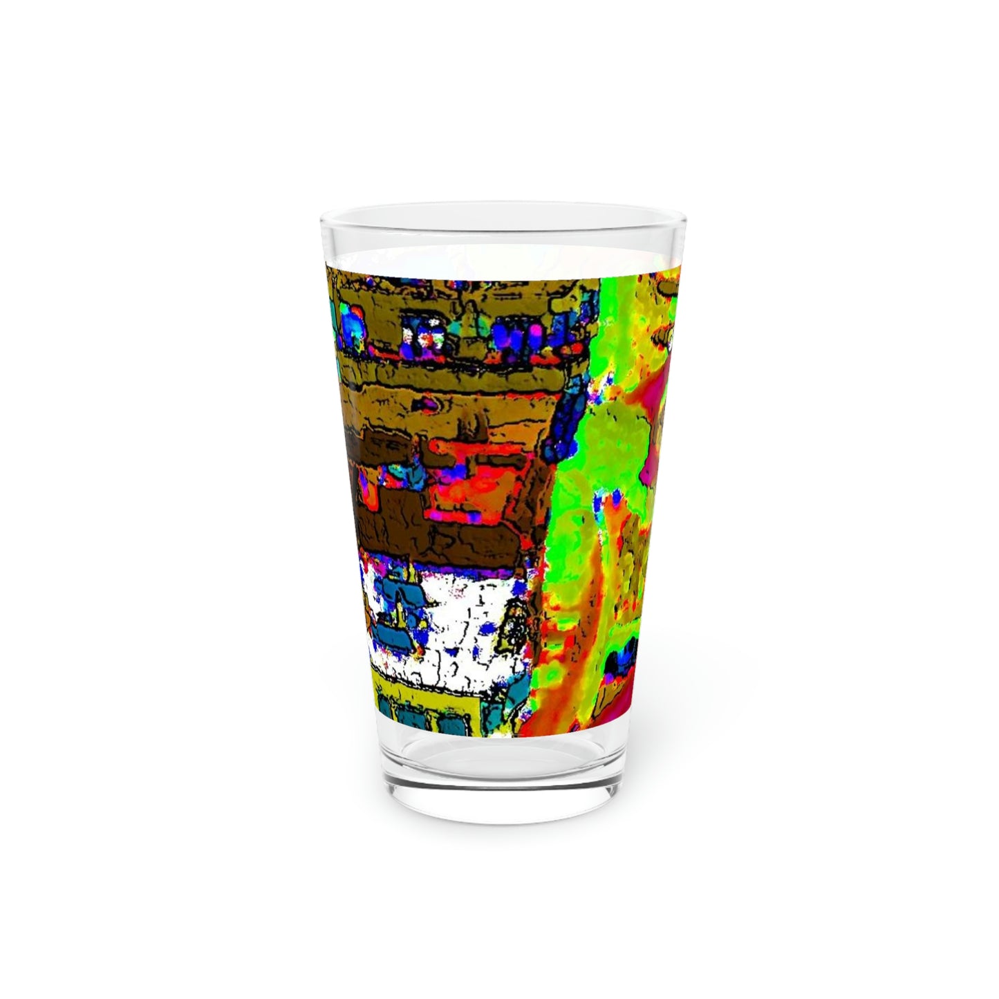 Pint Glass, 16oz ... A Crazy Street ... 'Eight Winding Curve-Switchbacks' ... "Lombard Street, San Francisco, CA' ... Family Archives: 1970's ... Original Works ...