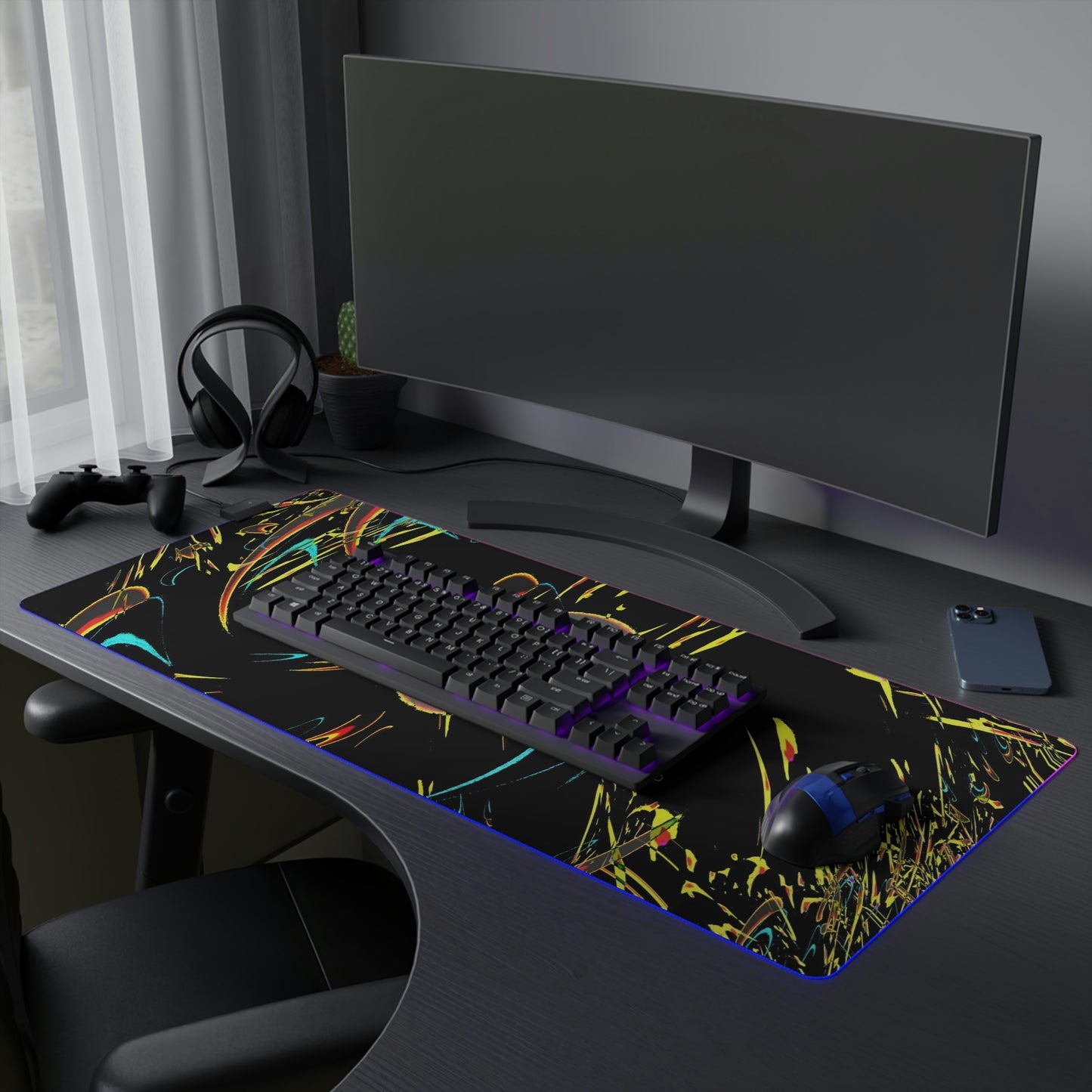 LED Gaming Mouse Pad ... "Waning Moon" ... Central Idaho ... October 2022 ... Rendering Time: 22 Hours ... Original Works ...