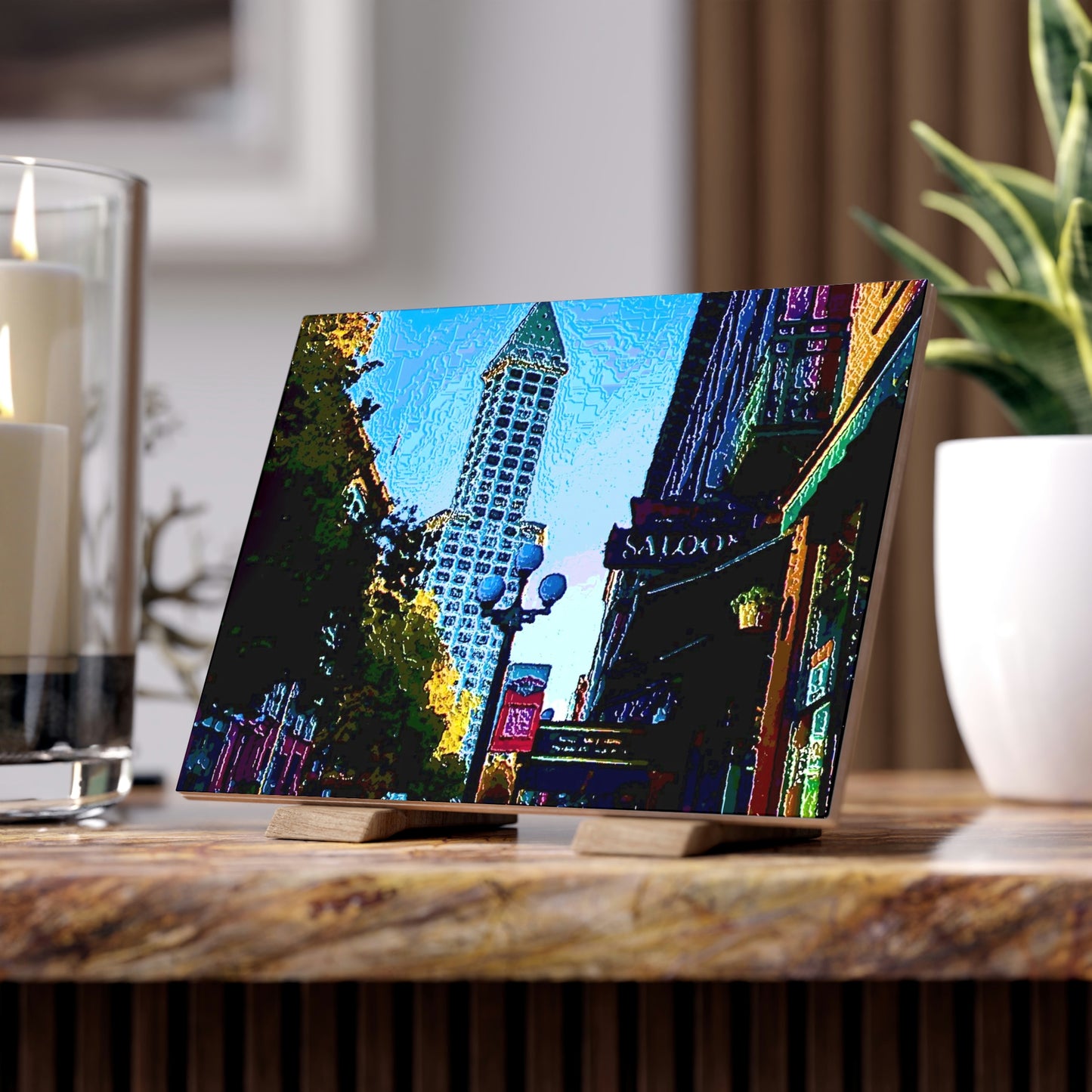 Ceramic Photo Tile ...  Pioneer Square & Smith Tower ... 'That World Famous View' ... Colleague Supplied Photo ... Original Works ...
