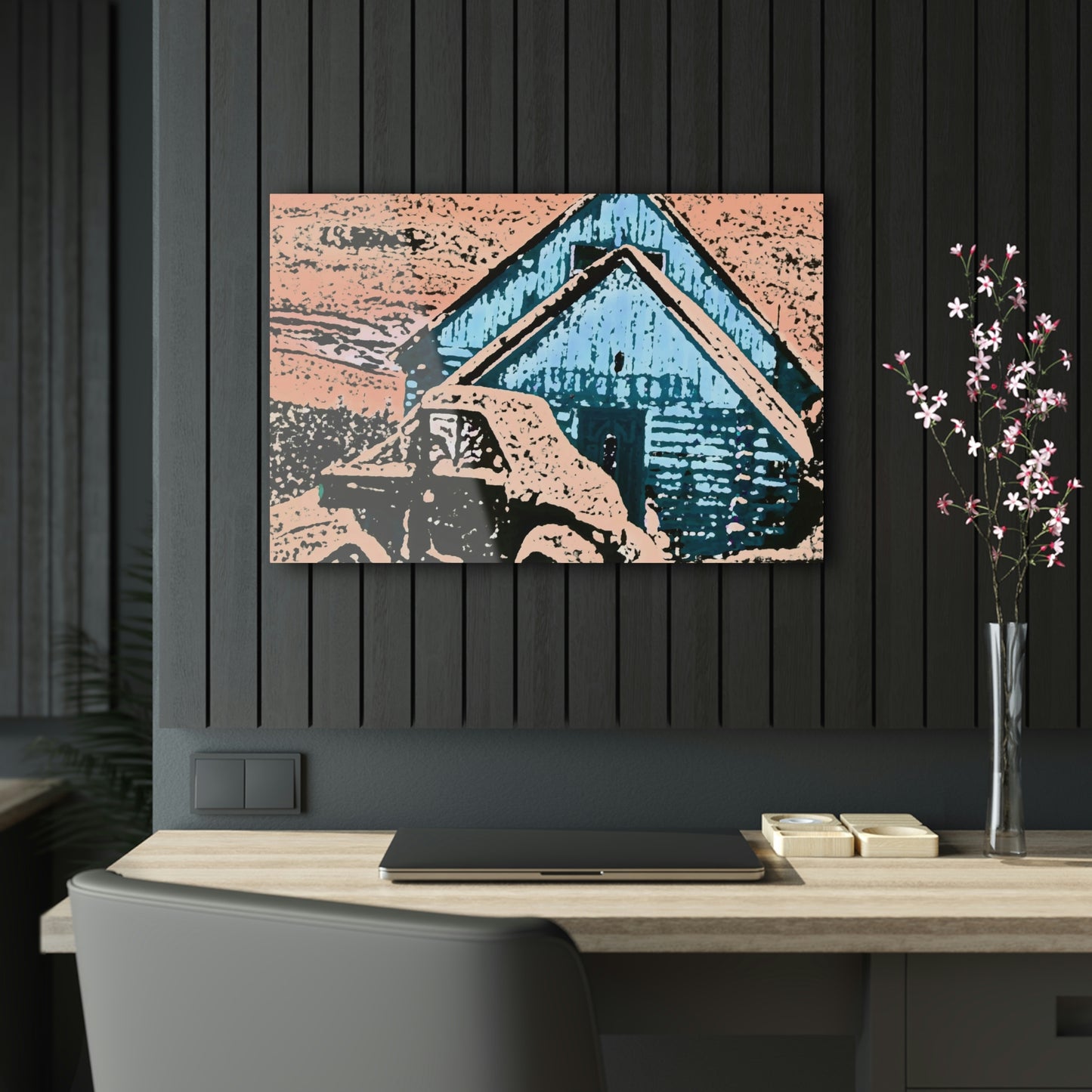 Acrylic Prints ... After An Intense Snow Storm ... 'Digging Out' ... A Vehicle & Cabin "In The Mountains" ... March 2023 ... Original Works ...