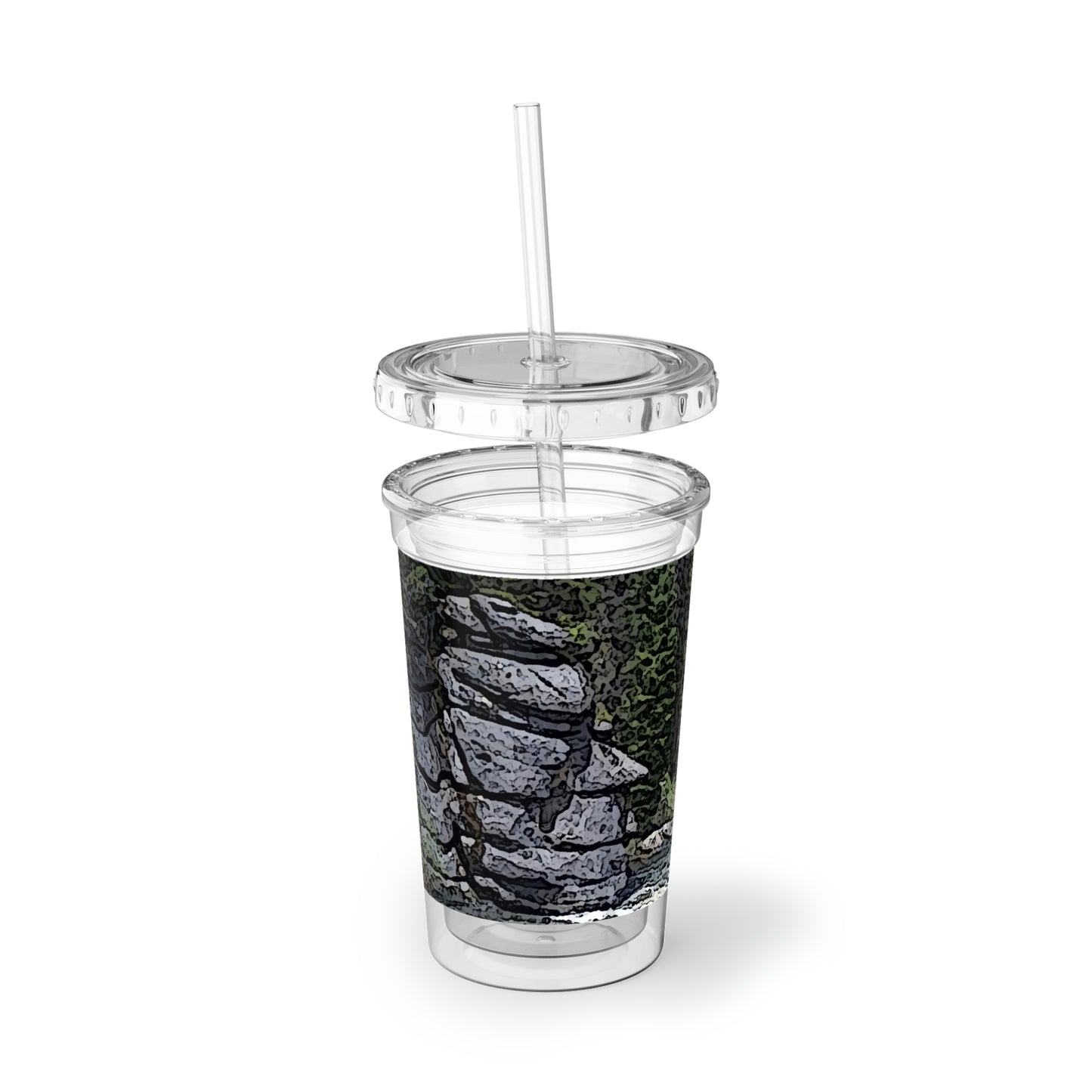 Suave Acrylic Cup ..."I Am Innocent" ... Tricky-Dick Immortalized ... Nixon Rock: Along The River ... Central Idaho, Summer 2020 ... Original Works ...