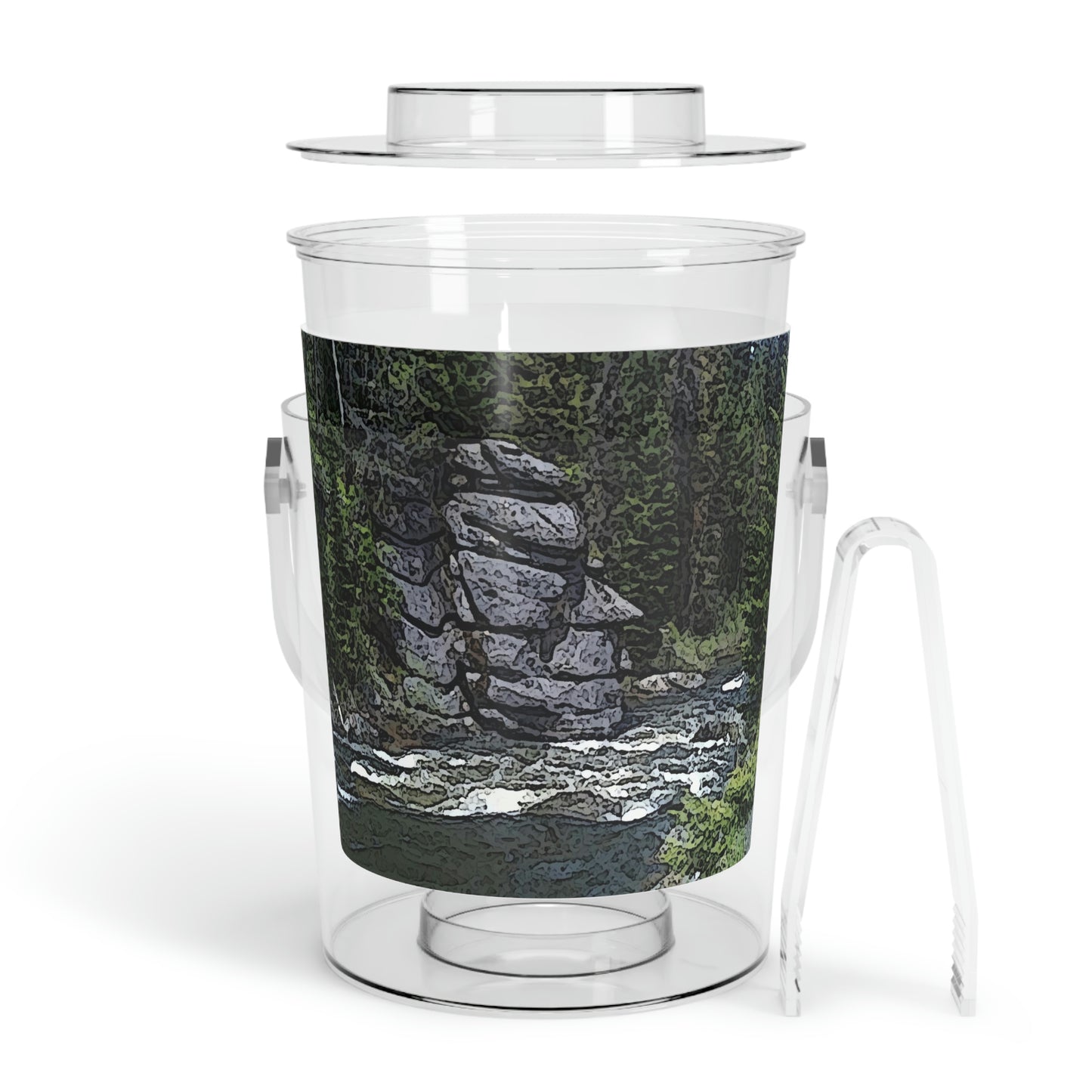 Ice Bucket with Tongs ..."I Am Innocent" ... Tricky-Dick Immortalized ... Nixon Rock: Along The River ... Central Idaho, Summer 2020 ... Original Works ...