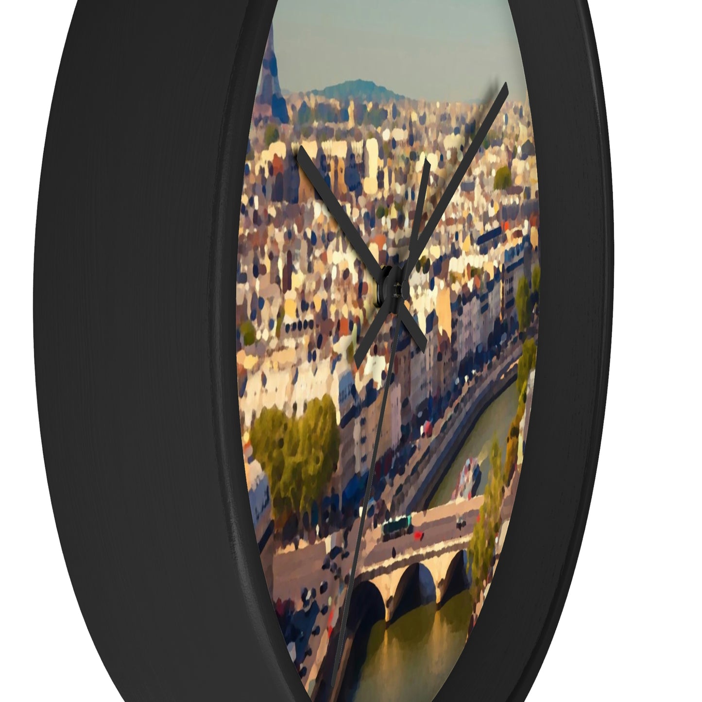 Wall clock ... Au Paris ... "Along The River Seine" ... Barbara Joan Bonnel-Holt: 1972 ... Original Works ...