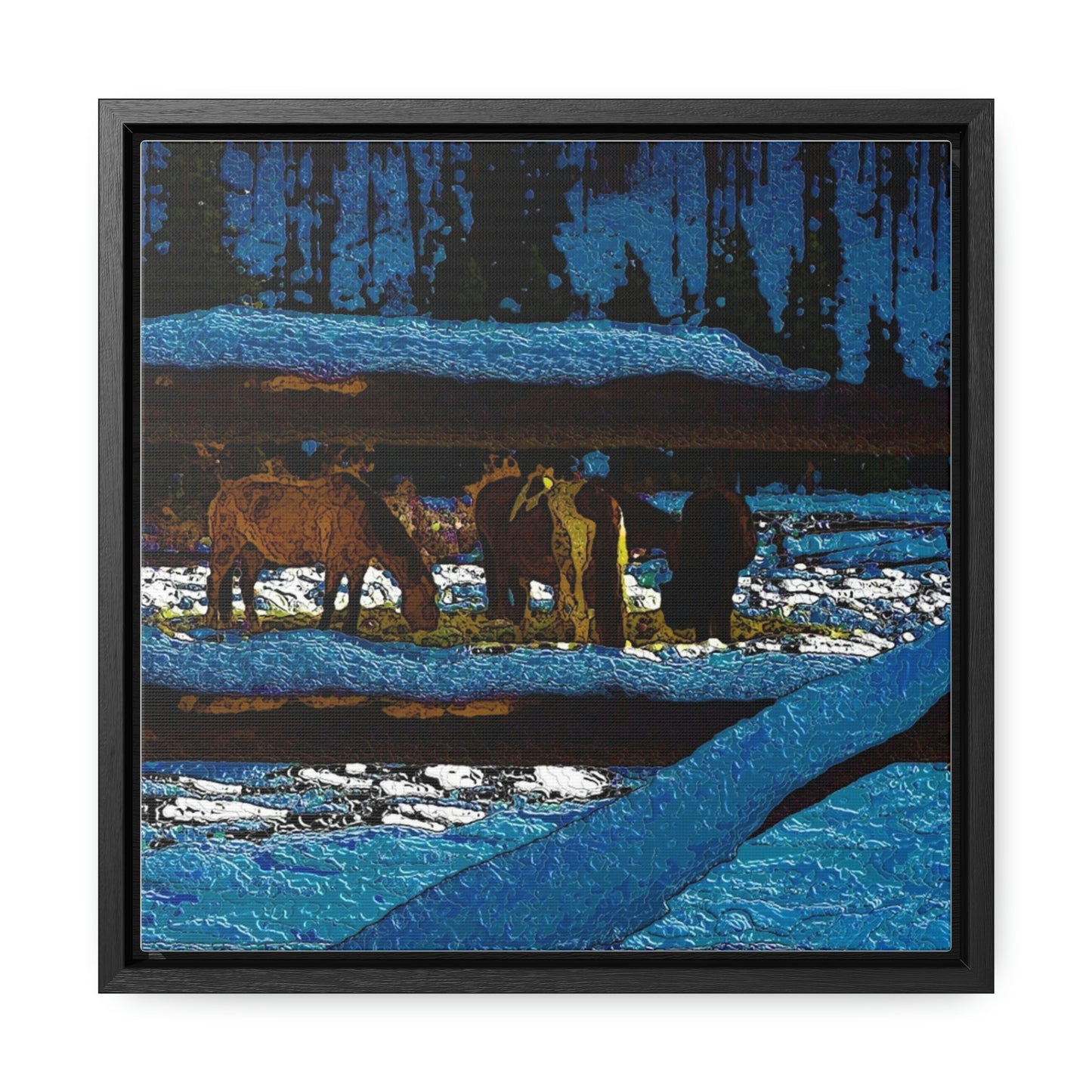 Gallery Canvas Wraps, Square Frame ... A Horse ... A Saddle ...  Foraging Through The Snow ...  An_Asses 'Cry' ... Central Idaho, November 2022 ...  Original Works ...