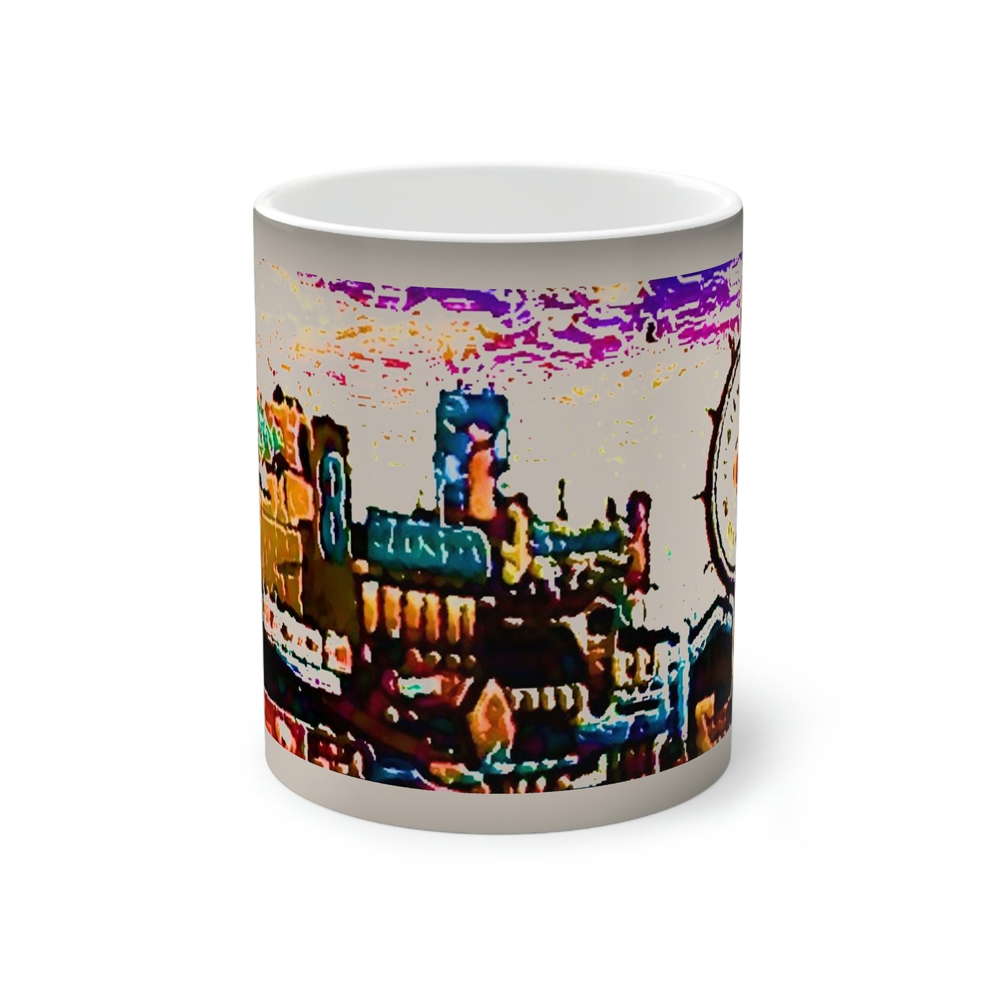 Color-Changing Mug, 11oz ...  "No.9 Fishermen's Grotto - Fishermen's Wharf, SF, California" ... Family Archives: 1970's ... Original Works ...